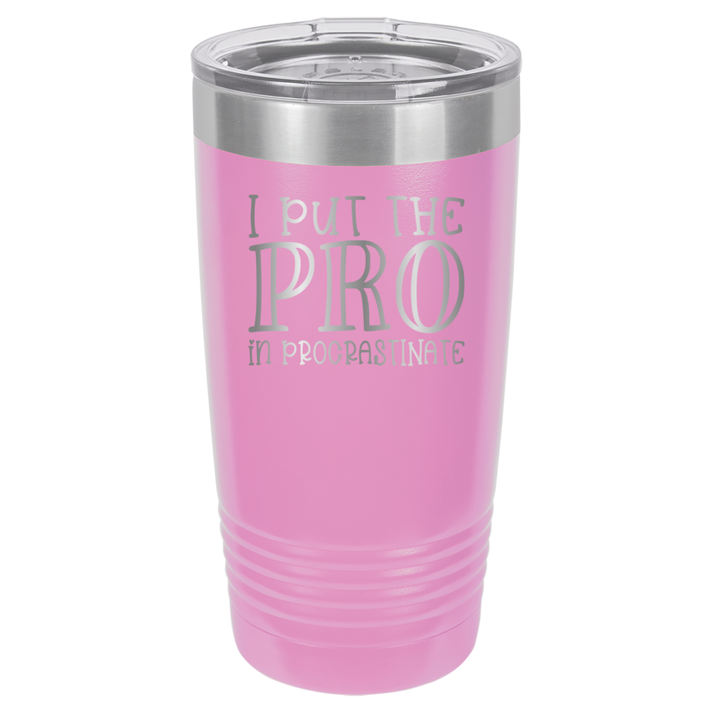 I Put the PRO in Procrastinate - Polar Camel 20oz Tumbler - Light Purple image