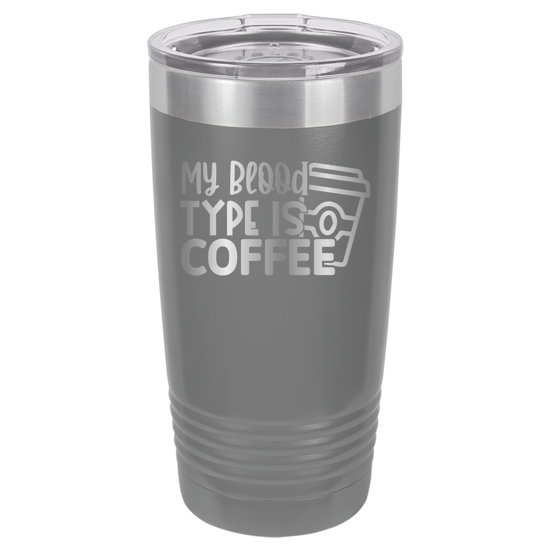 My Blood Type Is Coffee - 20oz Polar Camel Tumbler - Gray image