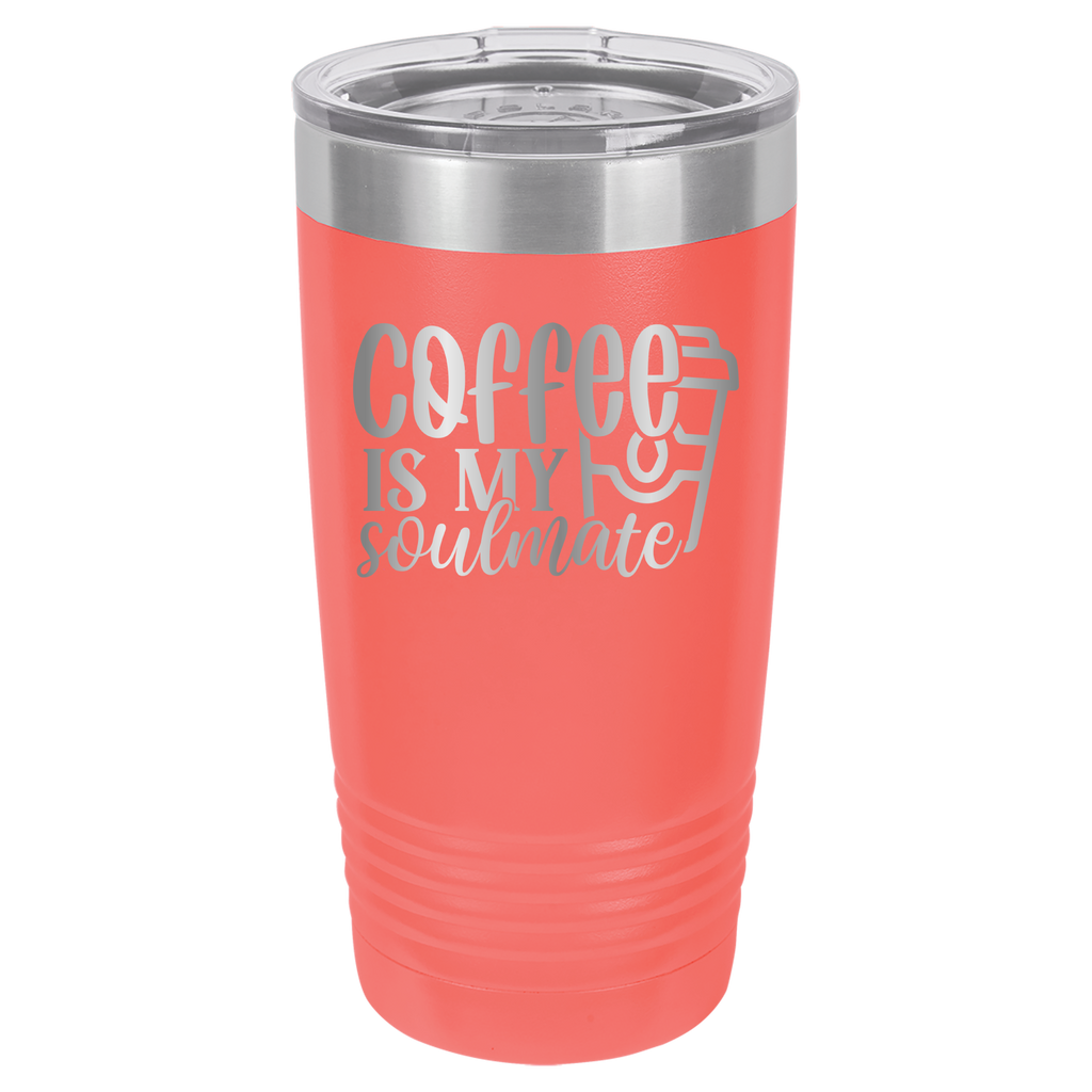 Coffee Is My Soulmate - 20oz Polar Camel Tumber - Coral image