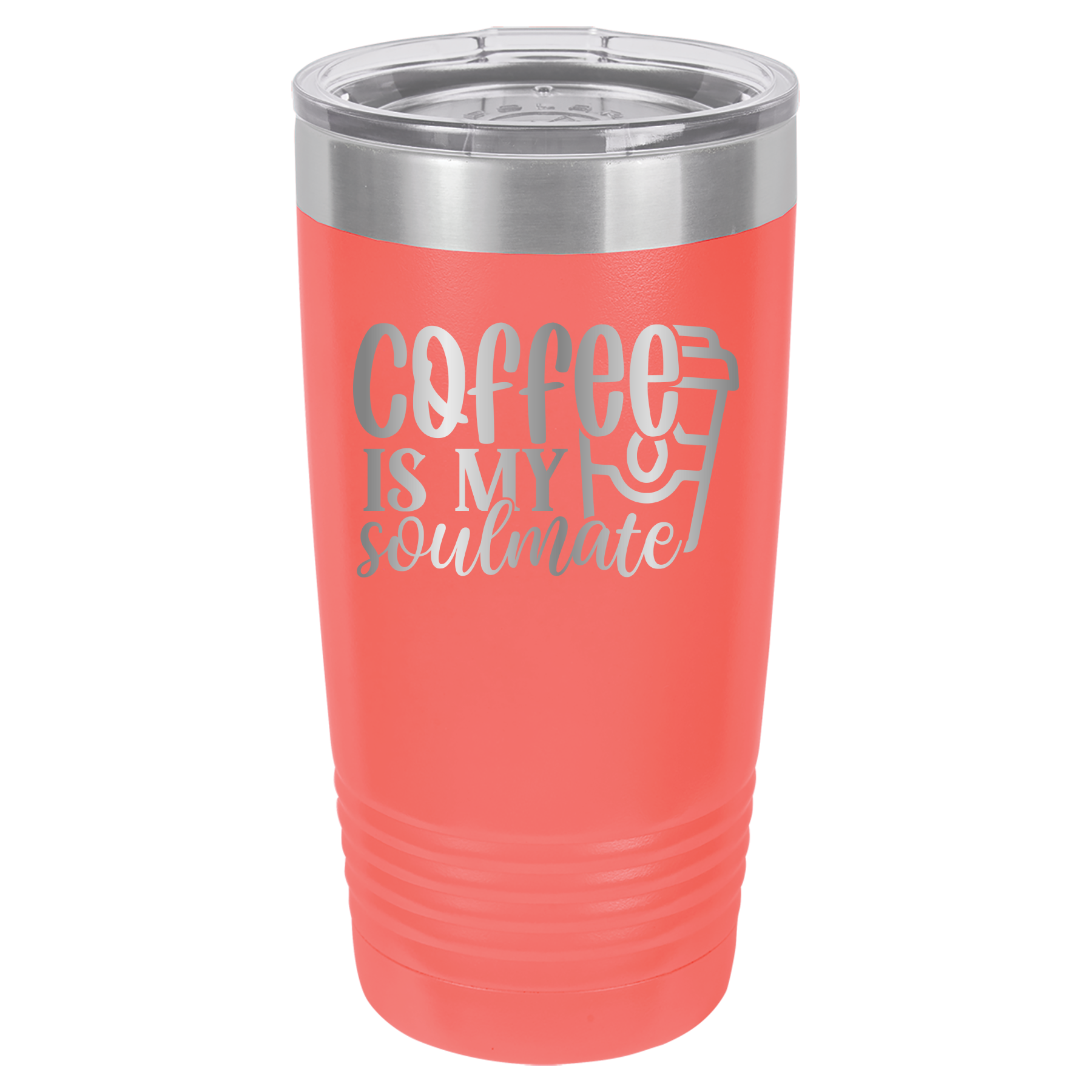 Coffee Is My Soulmate - 20oz Polar Camel Tumber - Coral image