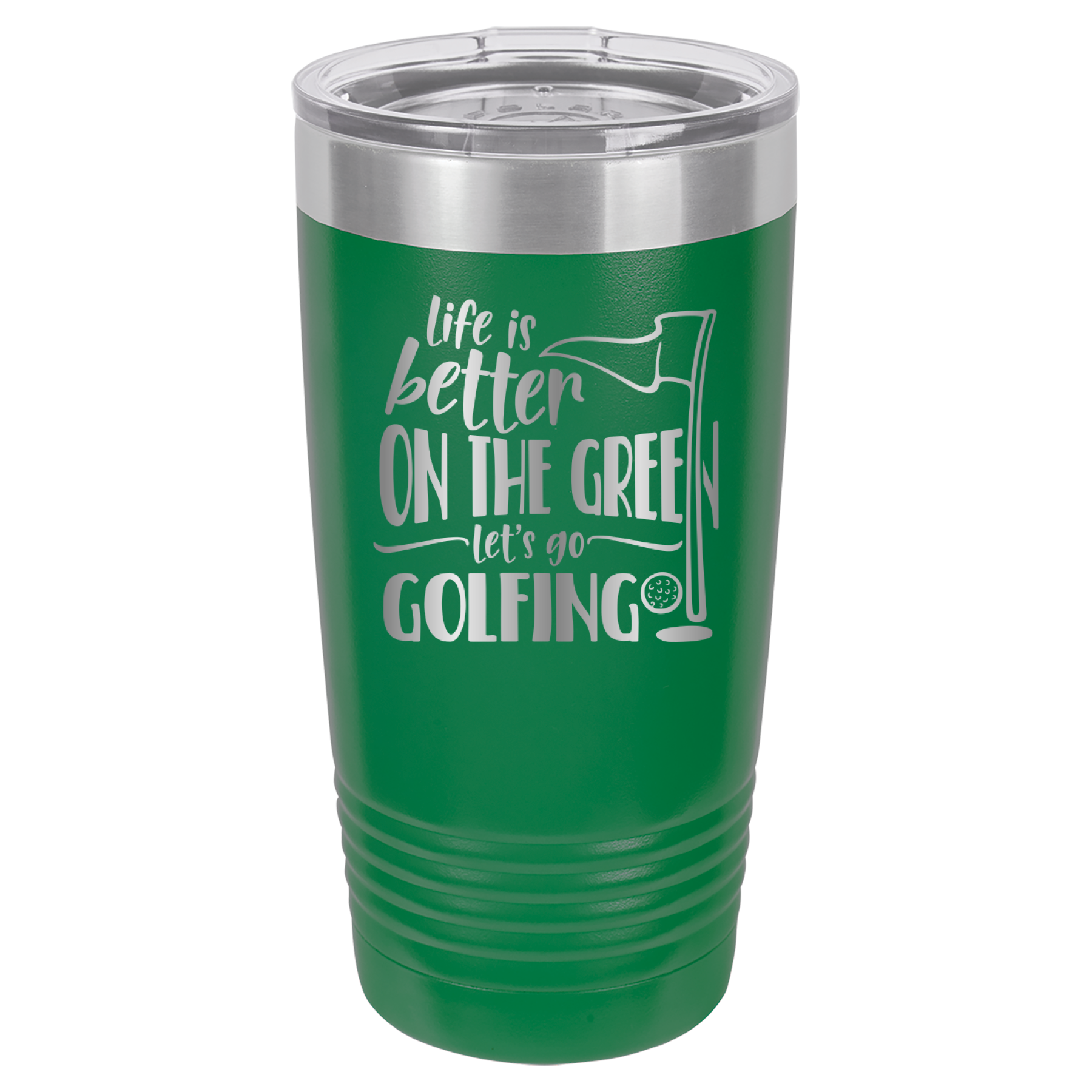 Life Is Better On The Green, Let's Go Golfing - 20oz Polar Camel Tumbler - Green image
