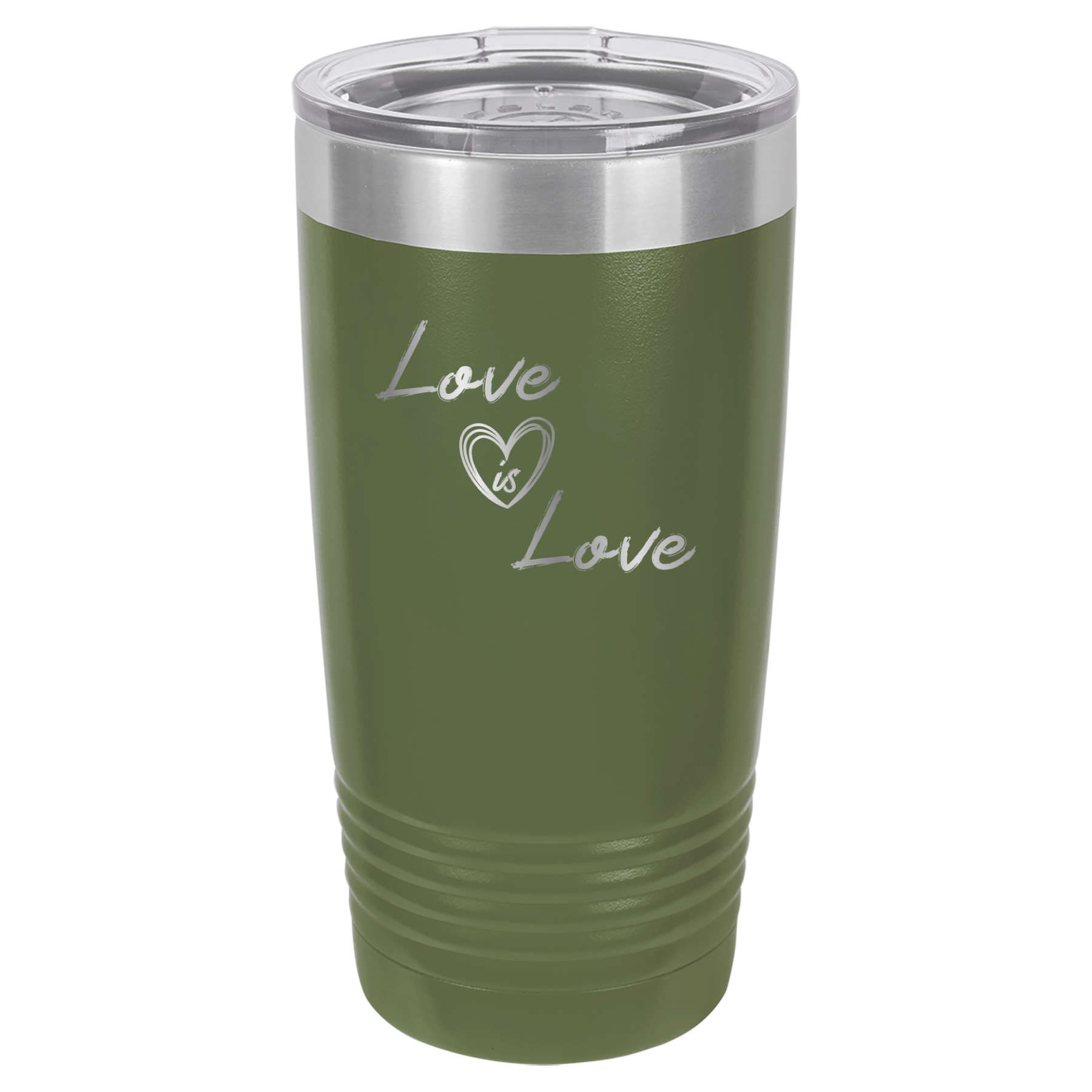 Love is Love - 20oz Polar Camel Tumbler - Pride - Olive Green image
