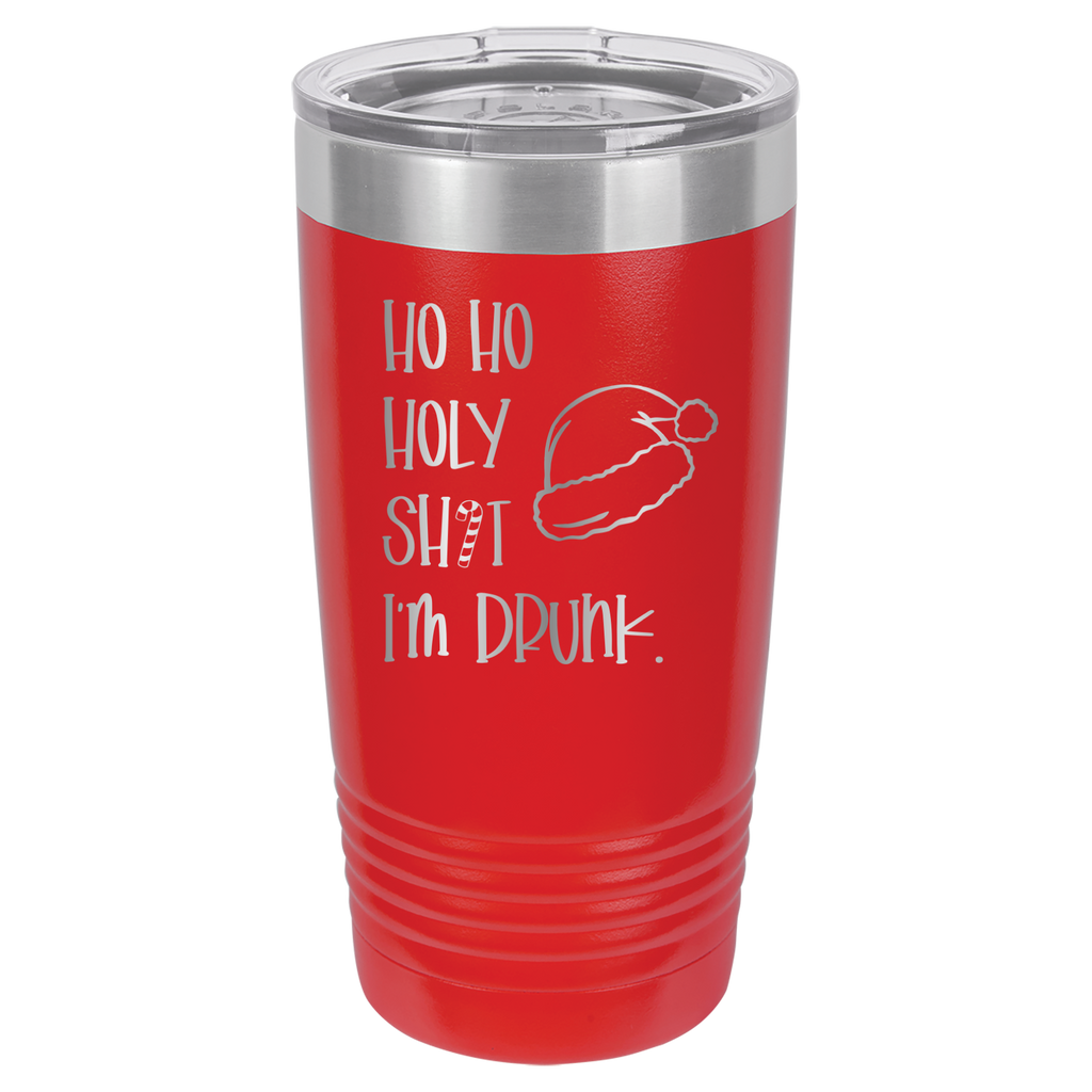 Ho Ho Holy Shit I'm Drunk - 20oz Polar Camel Tumbler - Red image
