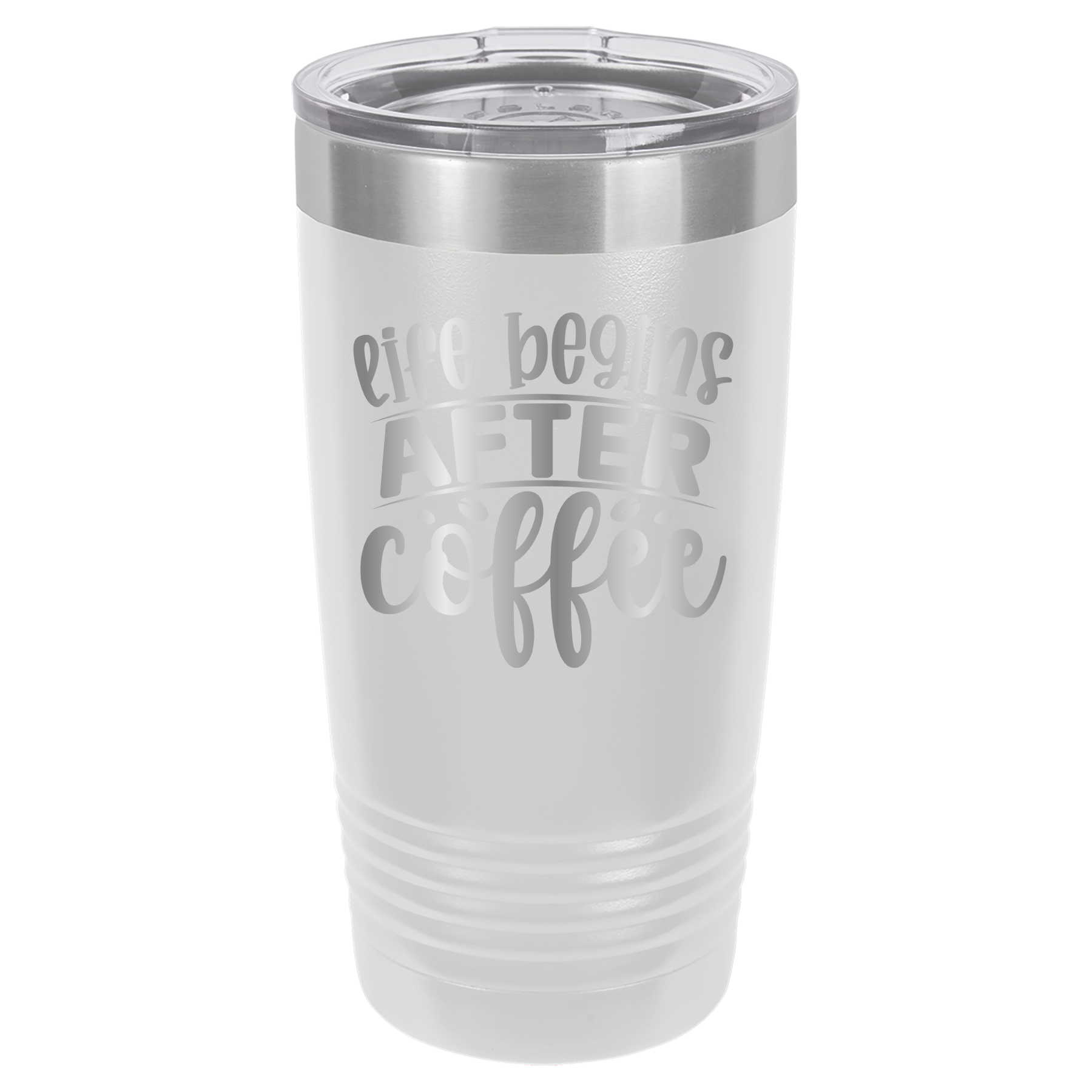 Life Begins After Coffee - 20oz Polar Camel Tumbler - White image