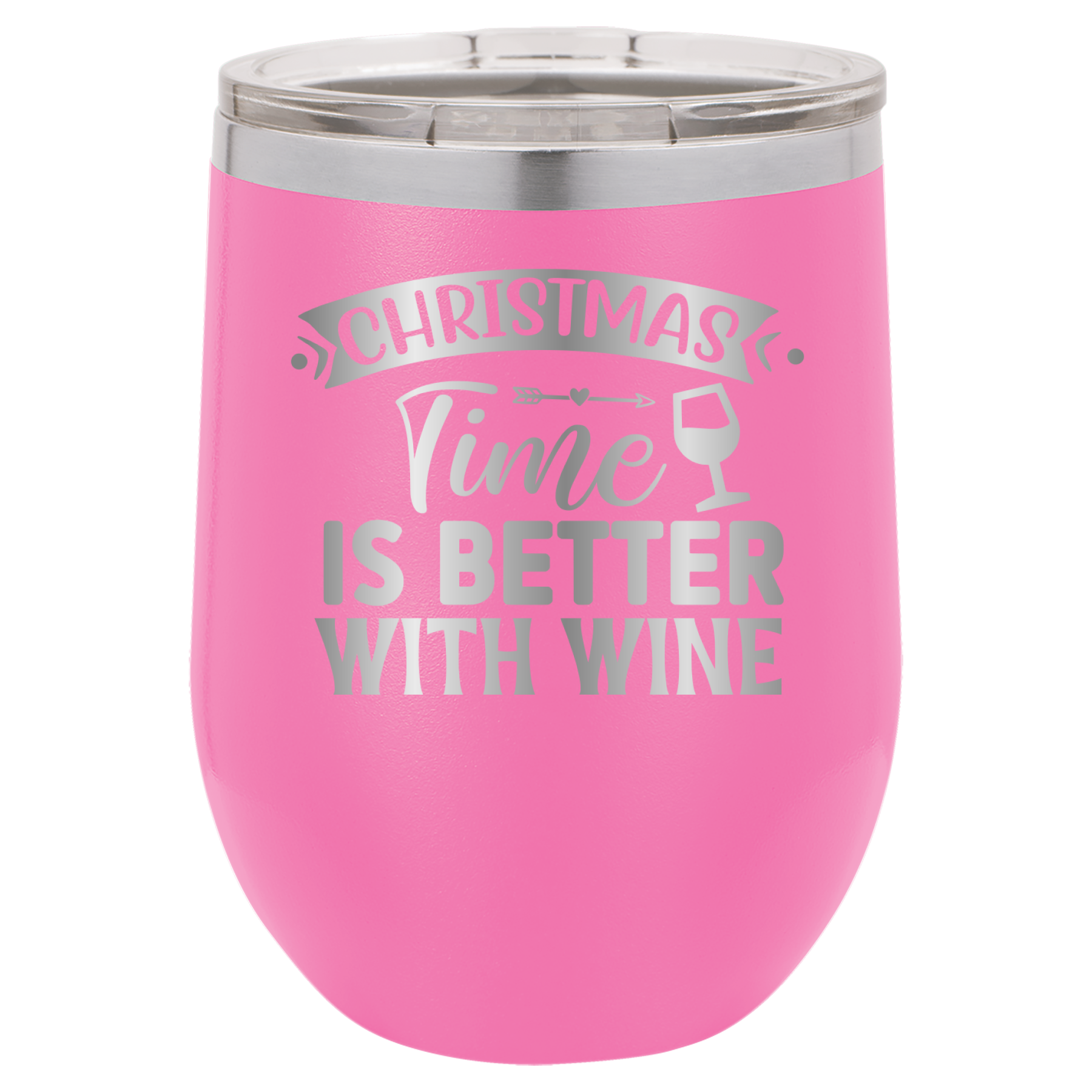 Christmas Time Is Better With Wine - 12oz Polar Camel Wine Tumbler image 13