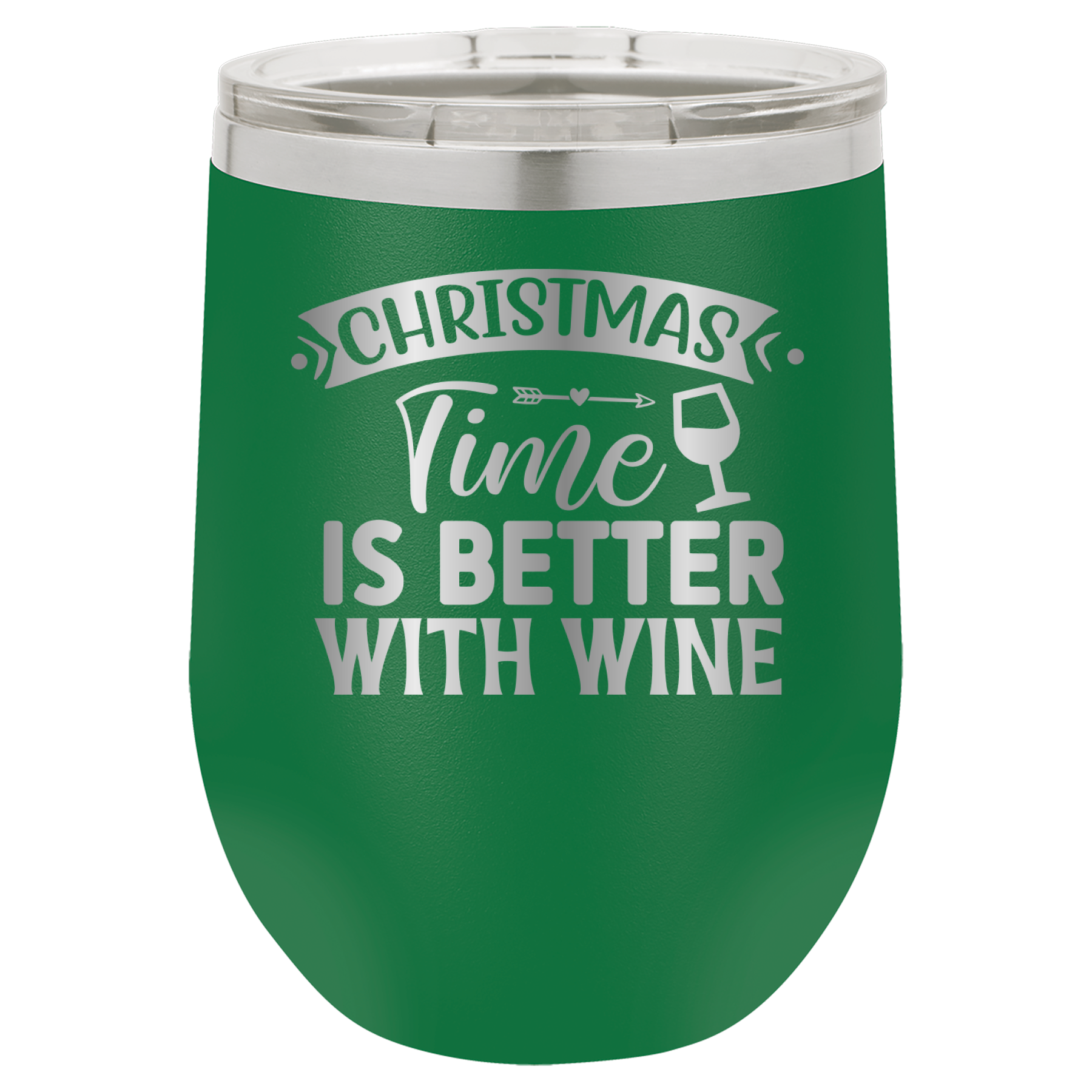 Christmas Time Is Better With Wine - 12oz Polar Camel Wine Tumbler image 3