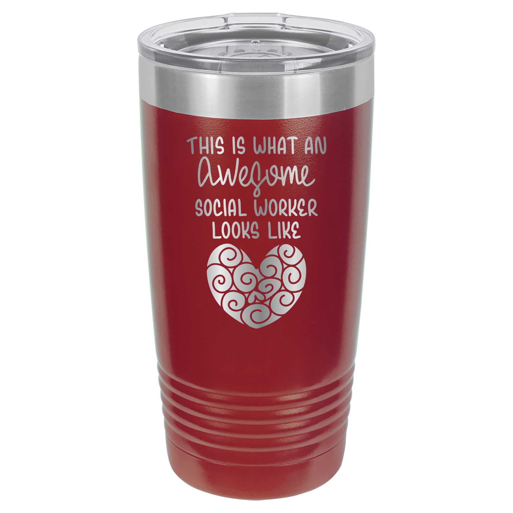 This Is What An Awesome Social Worker Looks Like - 20oz Polar Camel Tumbler - Maroon image