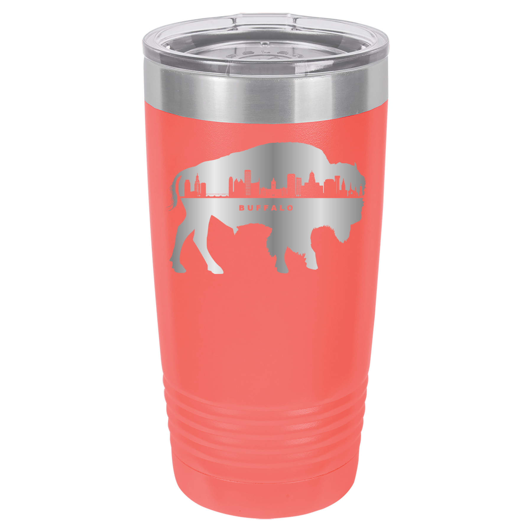 City of Buffalo NY Skyline 20oz Polar Camel Tumbler - Coral image