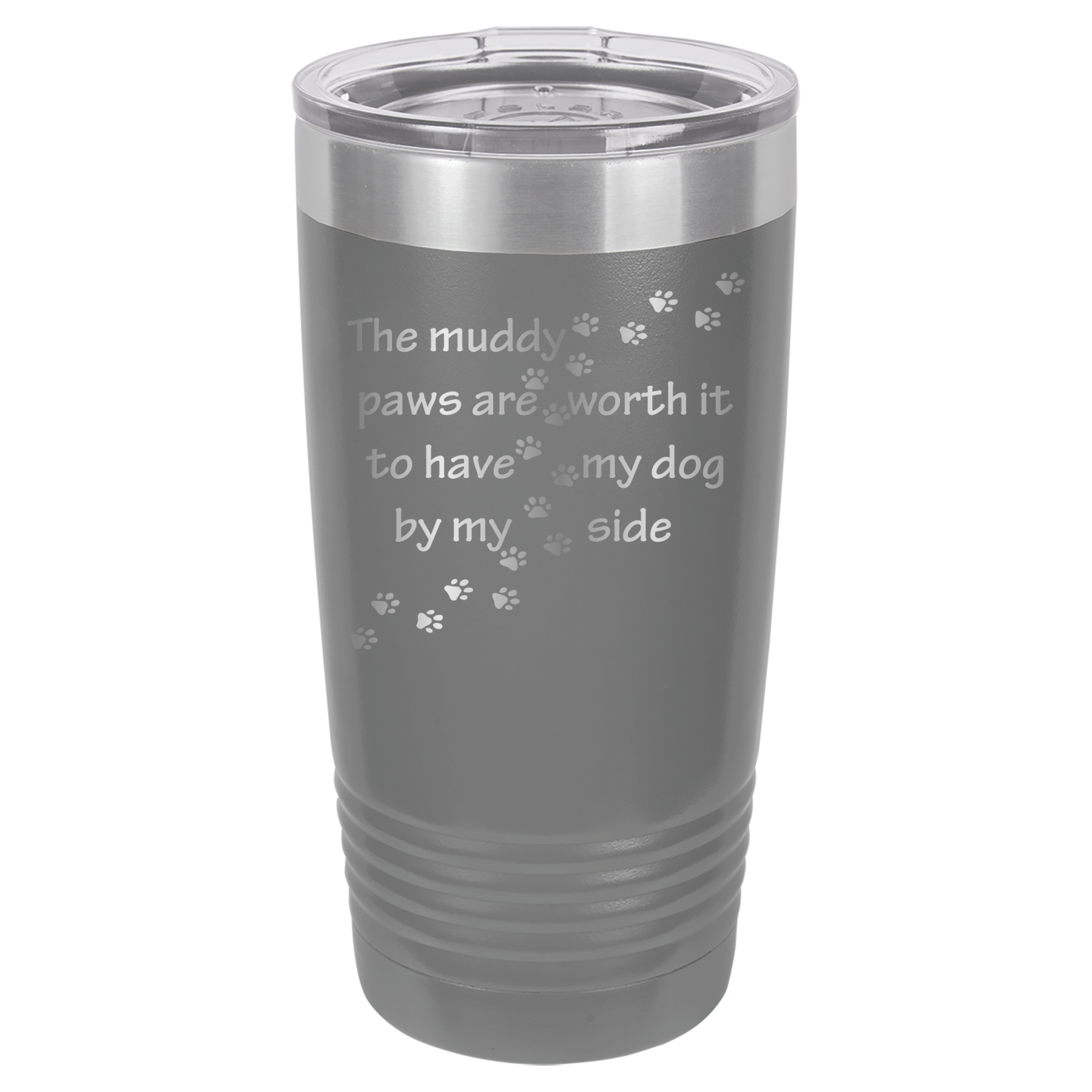 Muddy Paws - Dog 20oz Polar Camel Tumbler - Can Be Customized - Gray image