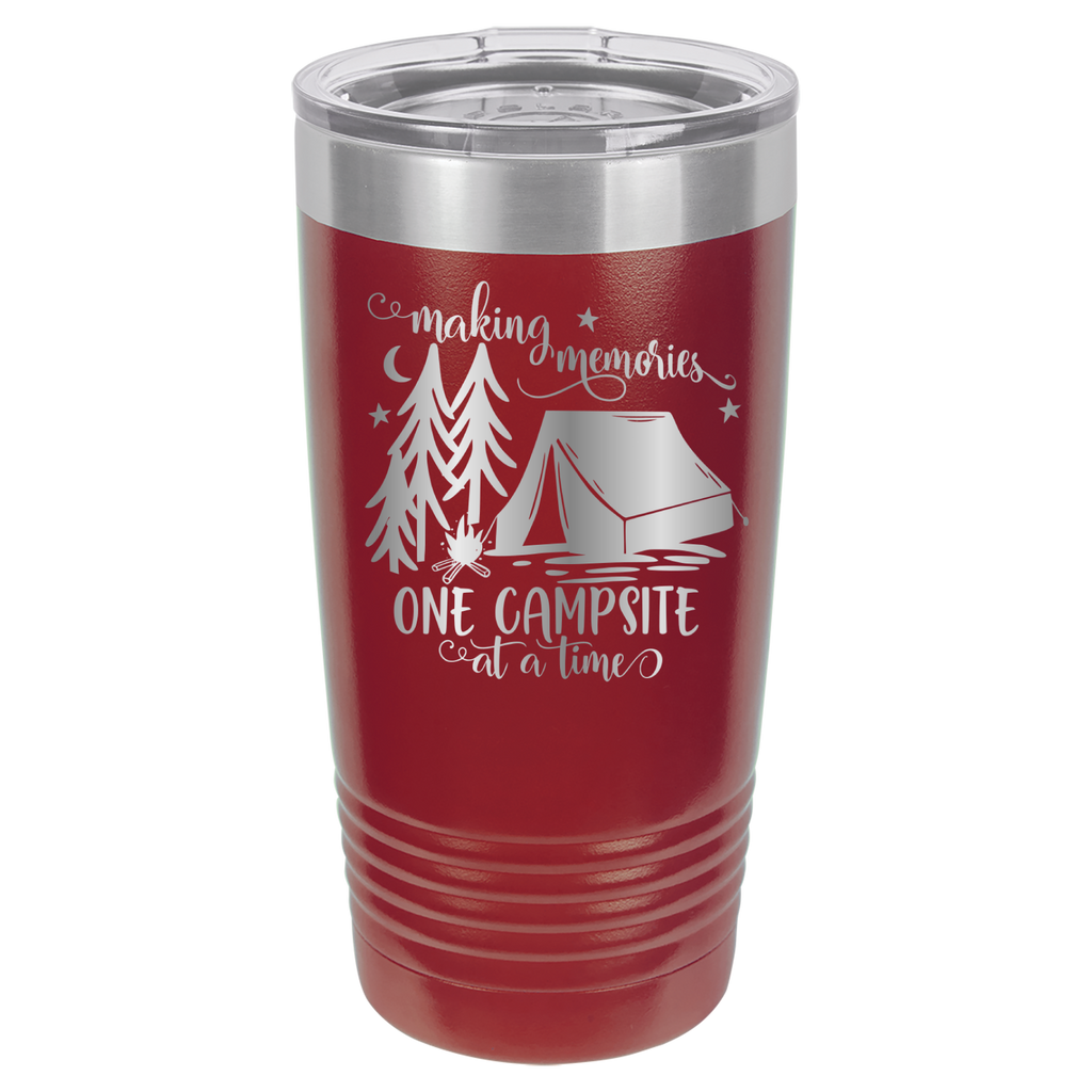 Making Memories One Campsite At A Time - 20oz Polar Camel Tumbler - Maroon image