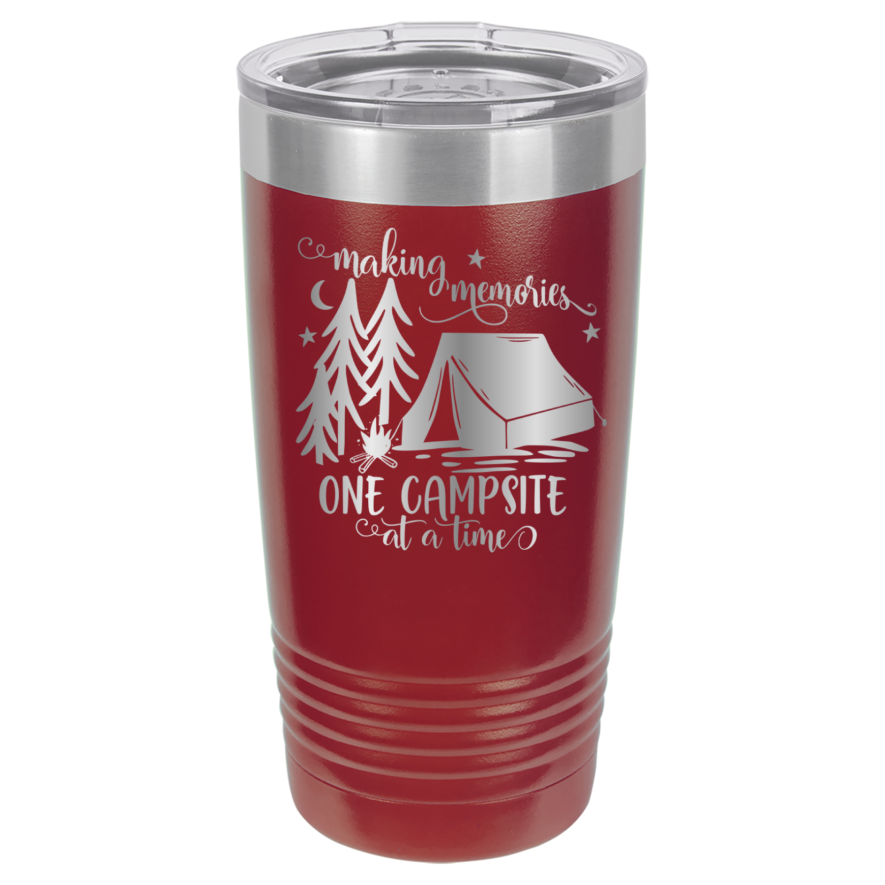 Making Memories One Campsite At A Time - 20oz Polar Camel Tumbler - Maroon image