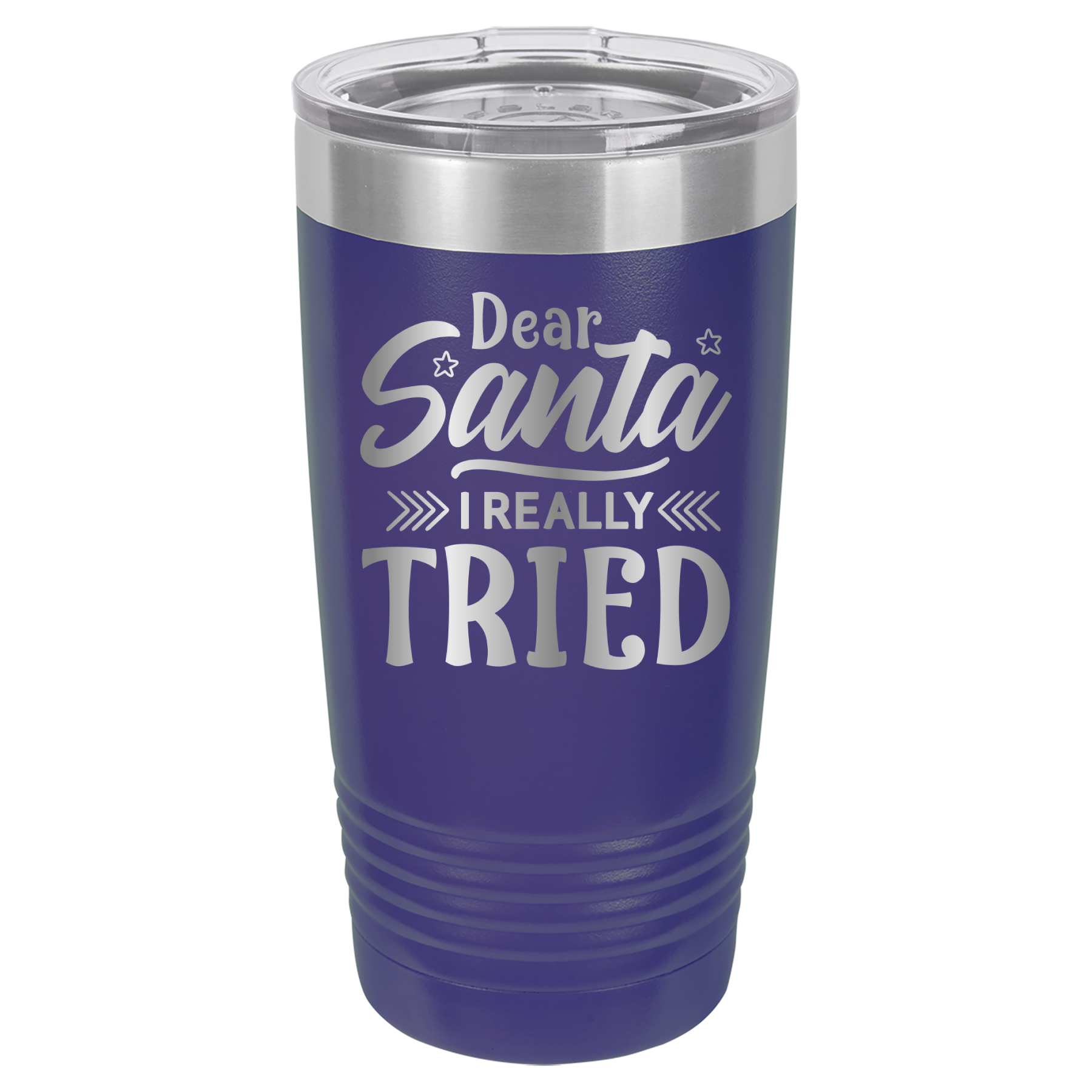 Dear Santa I Really Tried - 20oz Polar Camel Tumbler - Purple image
