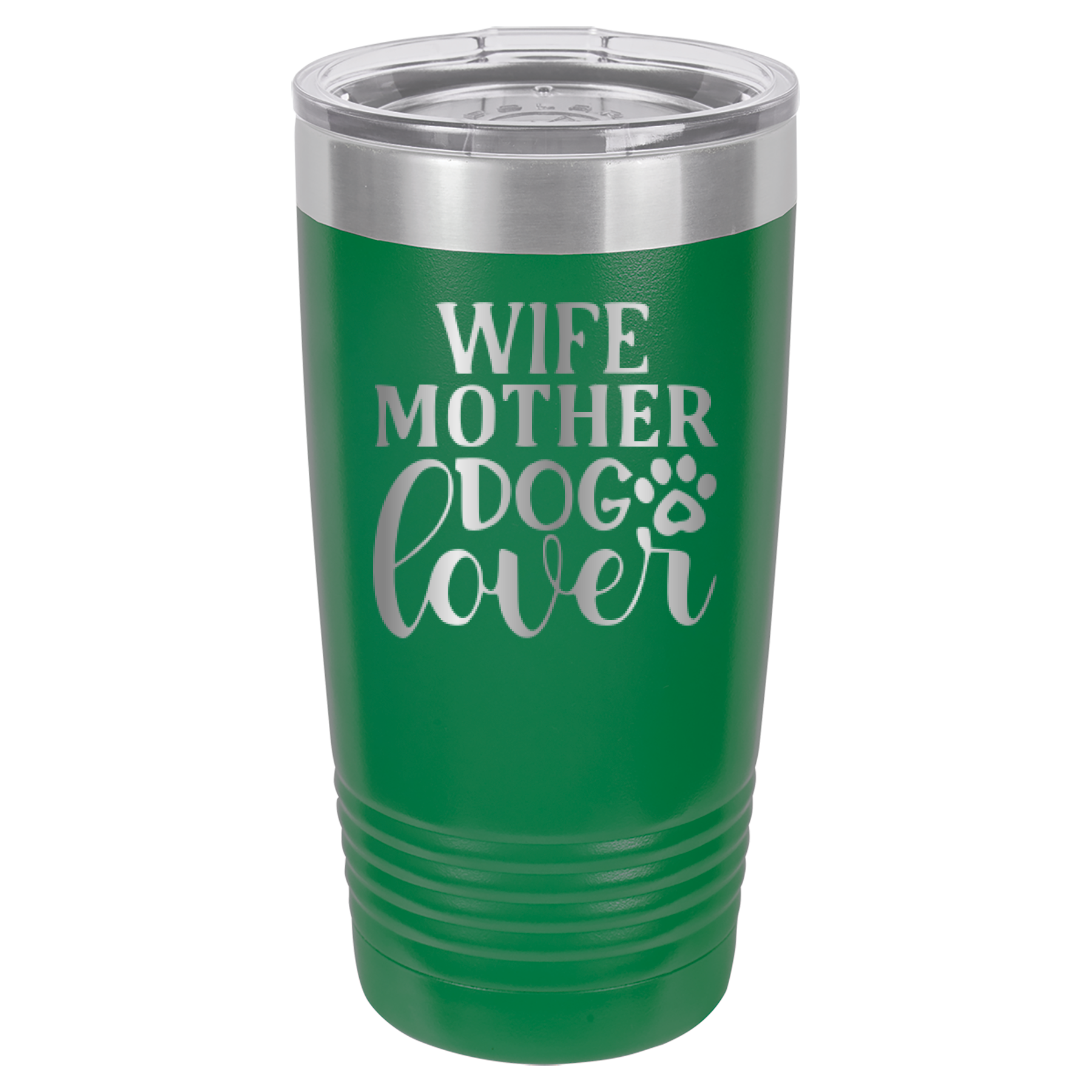 Wife, Mother, Dog Lover - 20oz Polar Camel Tumbler - Green image
