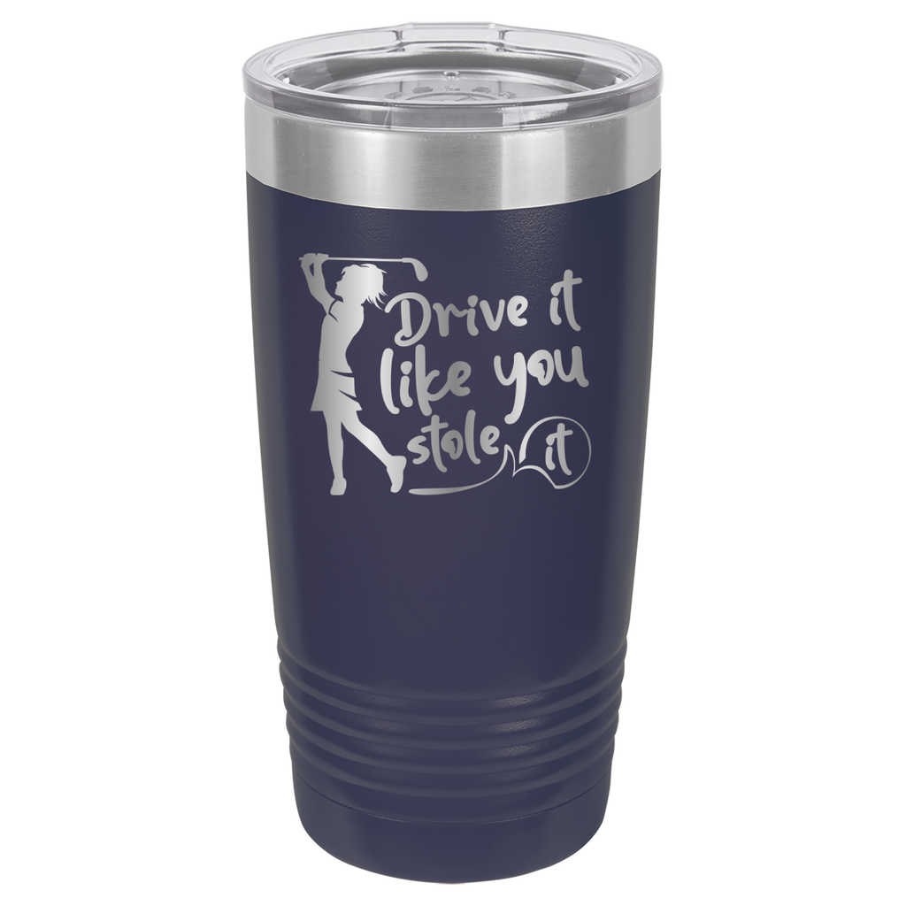 Drive It Like You Stole It (Female) - Golf - 20oz Polar Camel Tumbler - Navy image