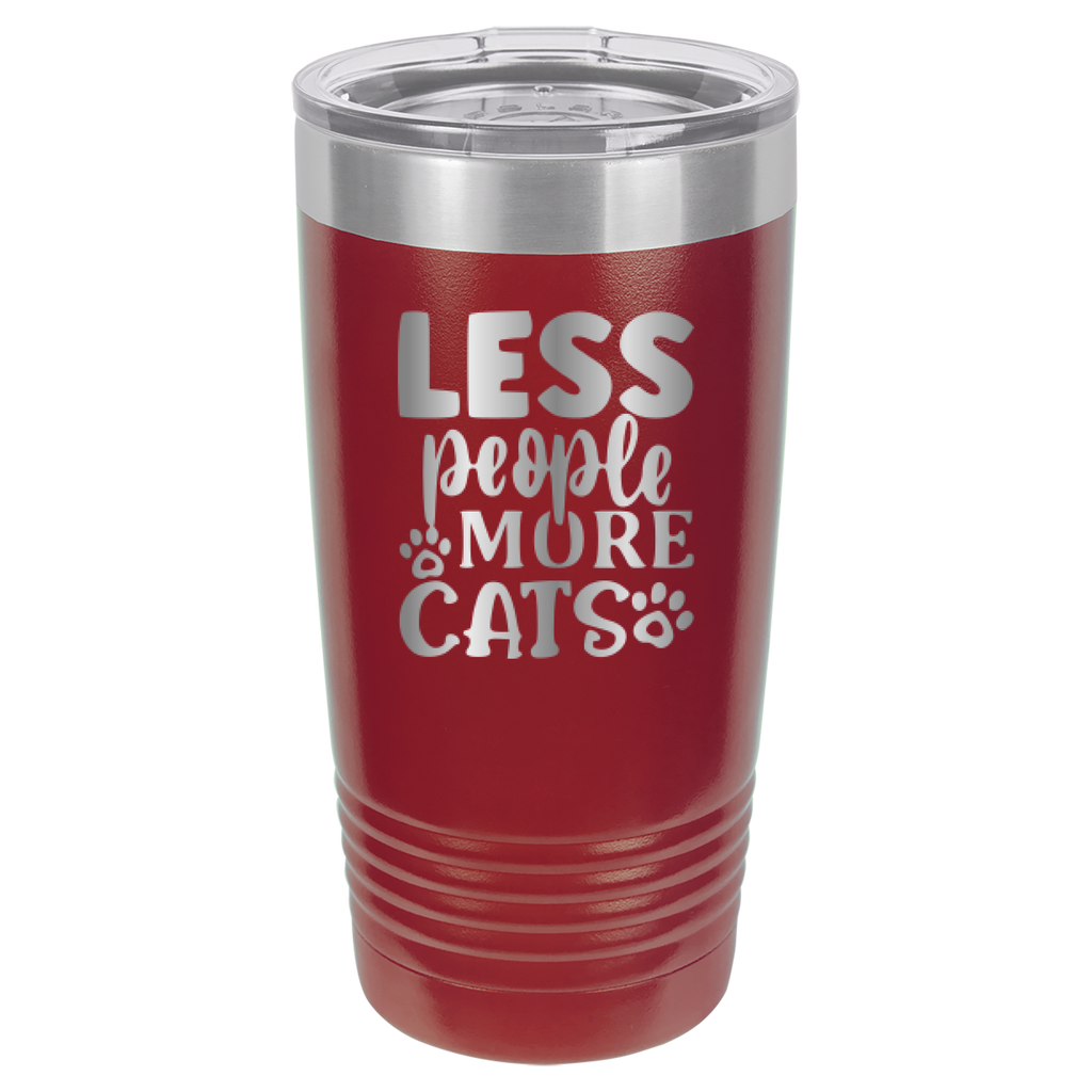Less People More Cats - 20oz Polar Camel Tumbler image 10