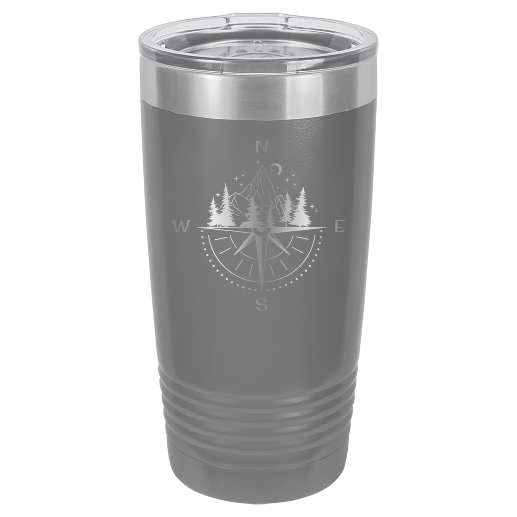 Compass, Map, or Adventure - 20oz Polar Camel Tumbler - Gray image