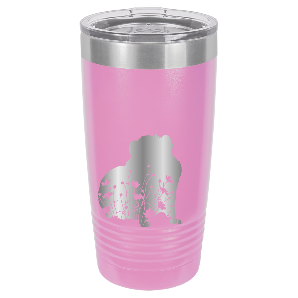 Floral Guinea Pig Design - 20oz Polar Camel Tumbler - Light Purple image
