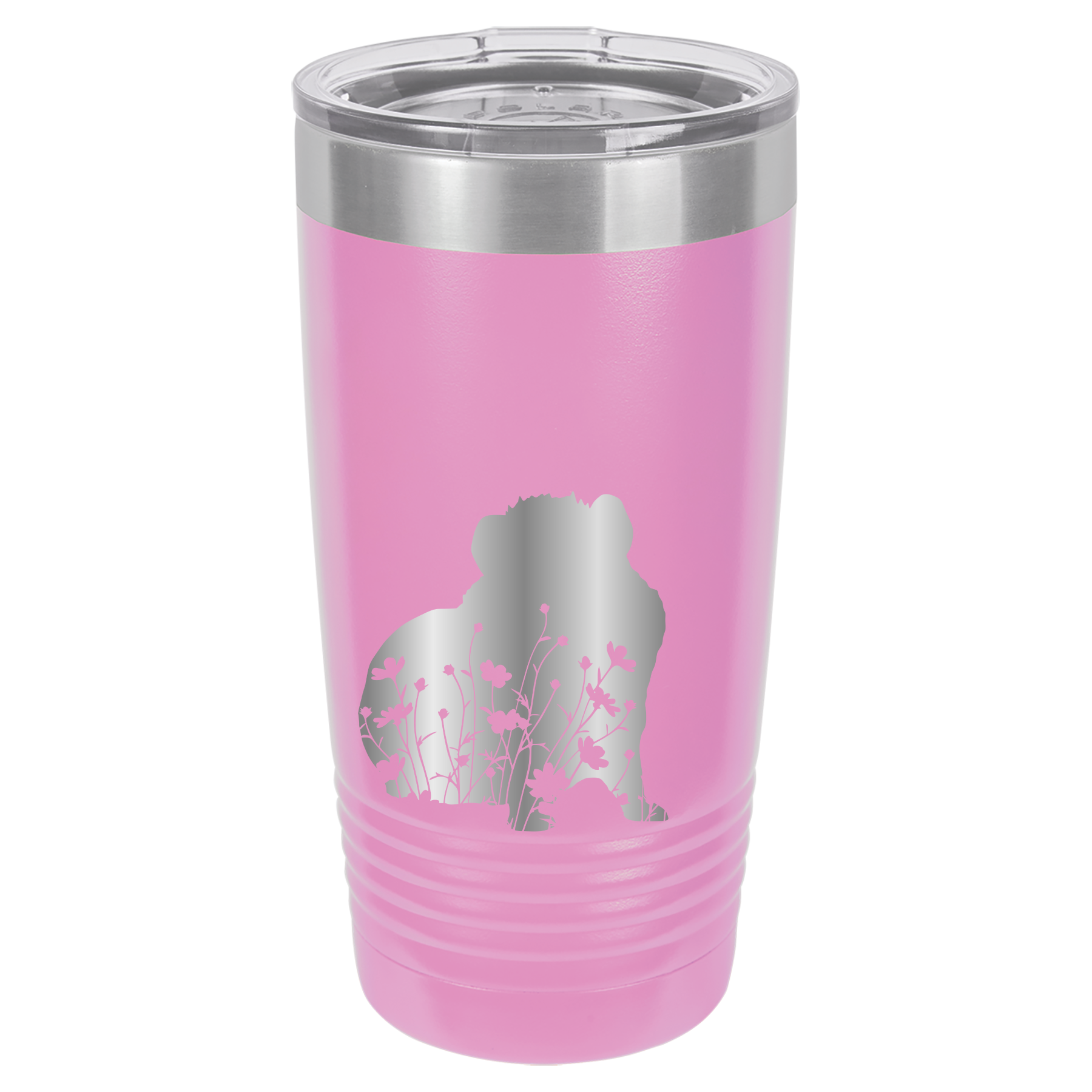 Floral Guinea Pig Design - 20oz Polar Camel Tumbler - Light Purple image