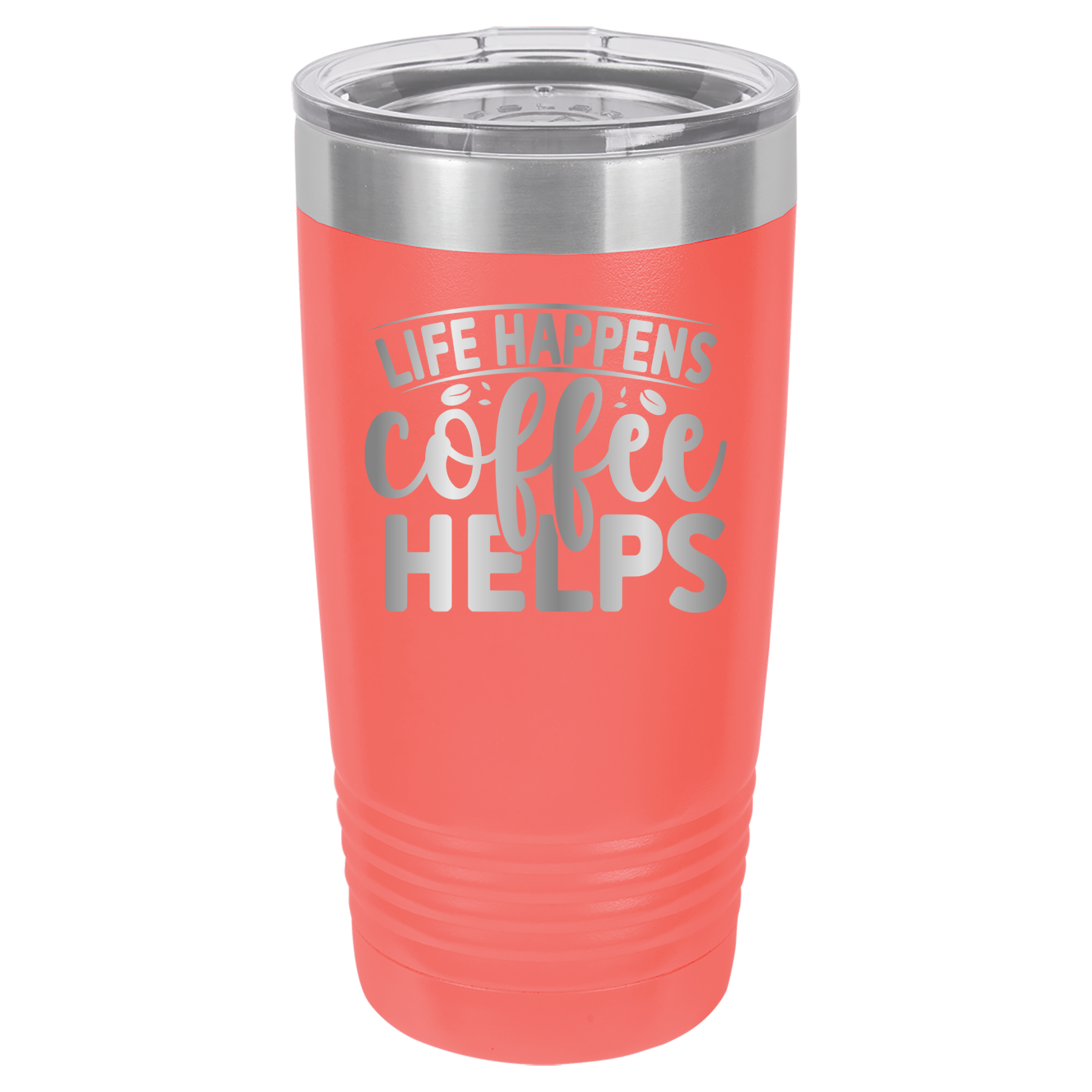 Life Happens Coffee Helps - 20oz Polar Camel Tumbler - Coral image