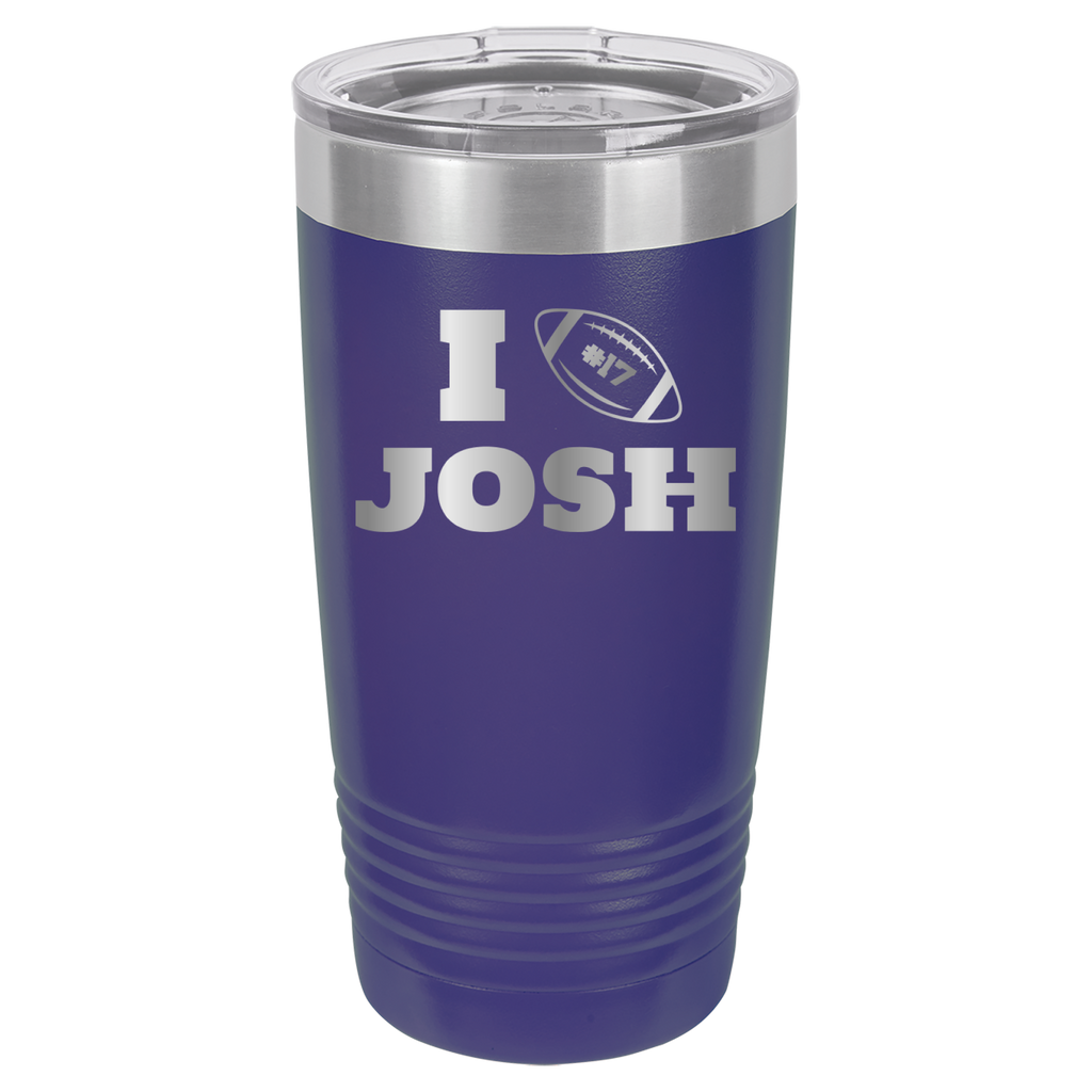 I Heart Josh - Josh Allen - 20oz Polar Camel Tumbler Buffalo Bills - Purple image
