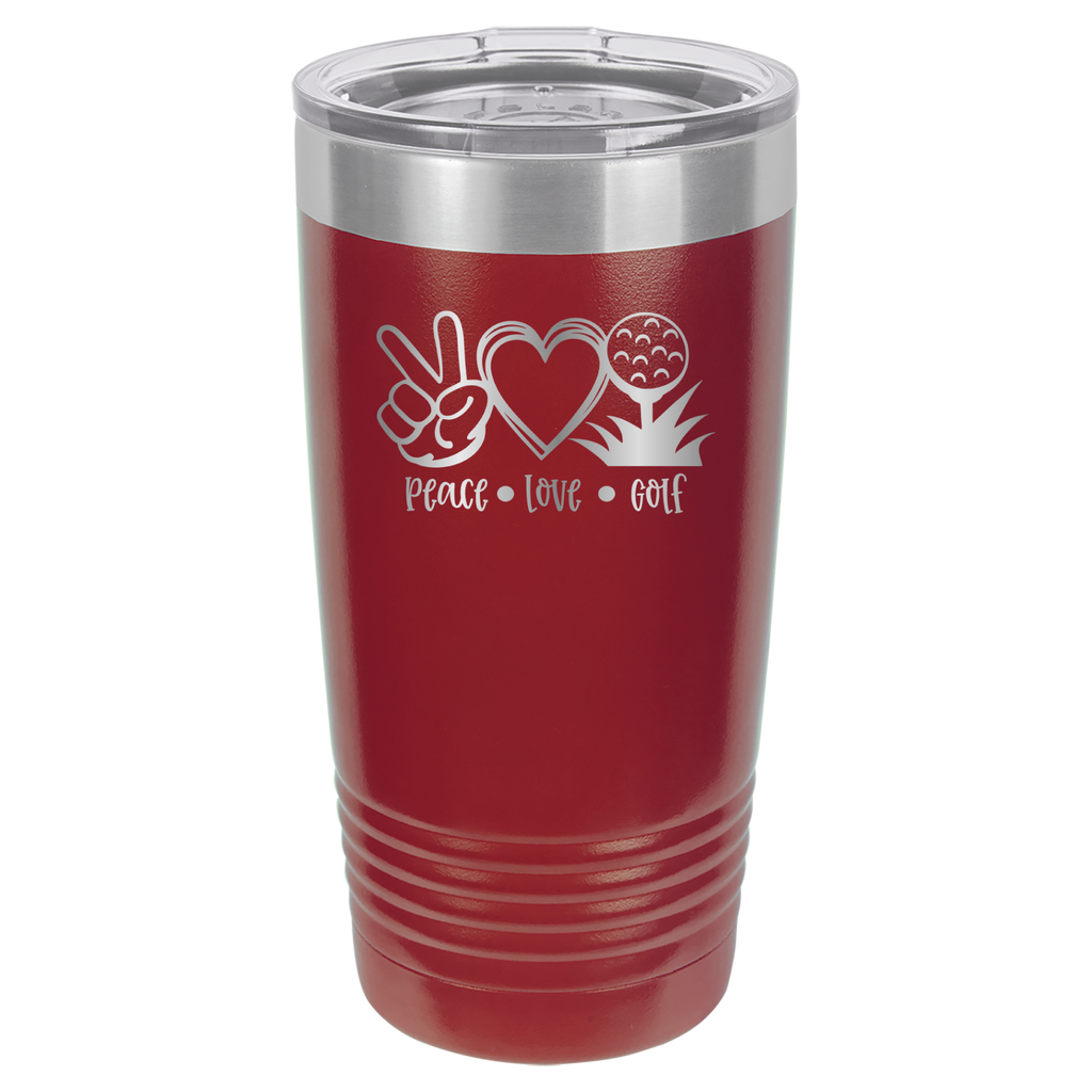 Peace, Love, Golf - 20oz Polar Camel Tumbler image 8