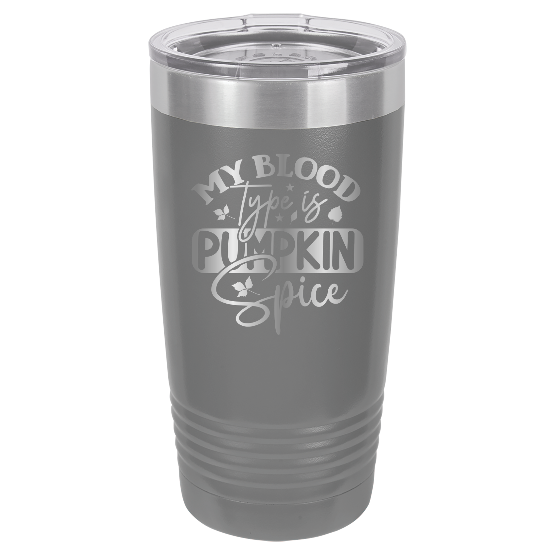 My Blood Type Is Pumpkin Spice - 20oz Polar Camel Tumbler - Gray image