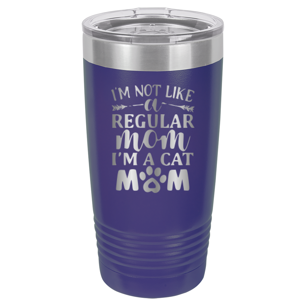 I'm Not Like A Regular Mom, I'm A Cat Mom - 20oz Polar Camel Tumbler - Purple image
