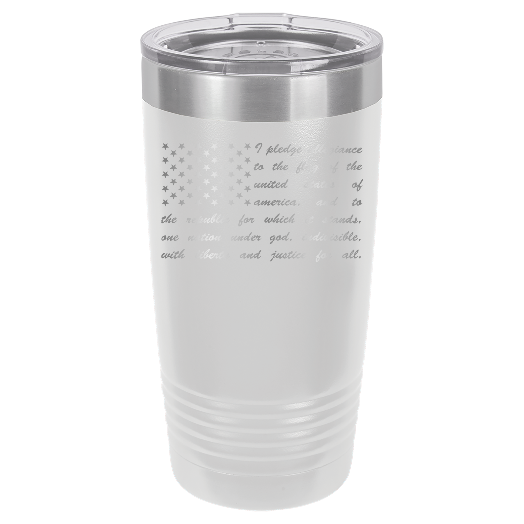 Pledge of Allegiance Flag - 20oz Polar Camel Tumbler - America - White image