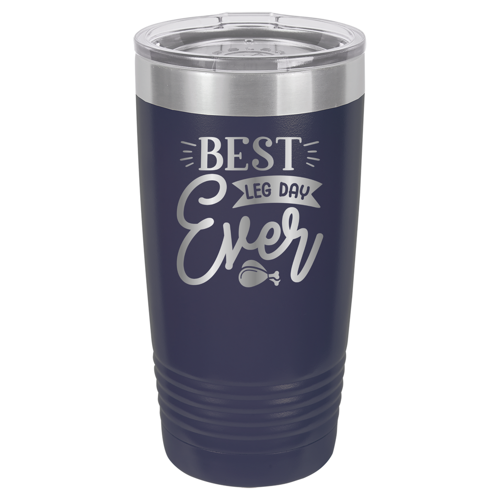 Best Leg Day Ever - 20oz Polar Camel Tumbler - Navy image