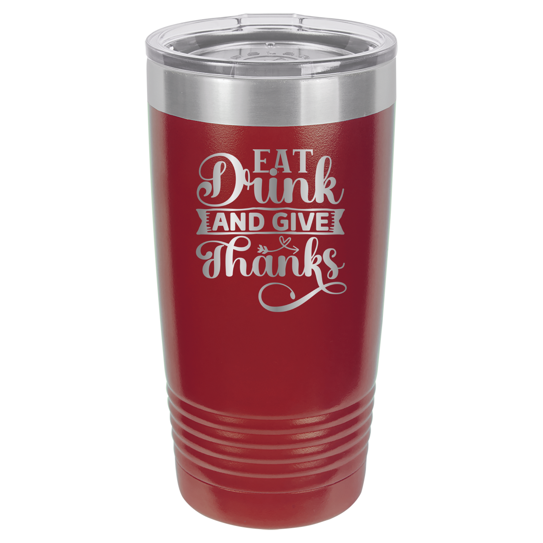 Eat, Drink, Give Thanks - 20oz Polar Camel Tumbler - Maroon image