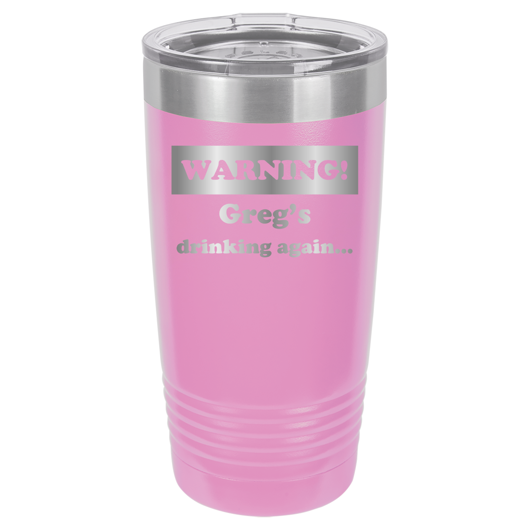 Warning! Drinking Again - 20oz Polar Camel Tumbler - Personalized - Light Purple image