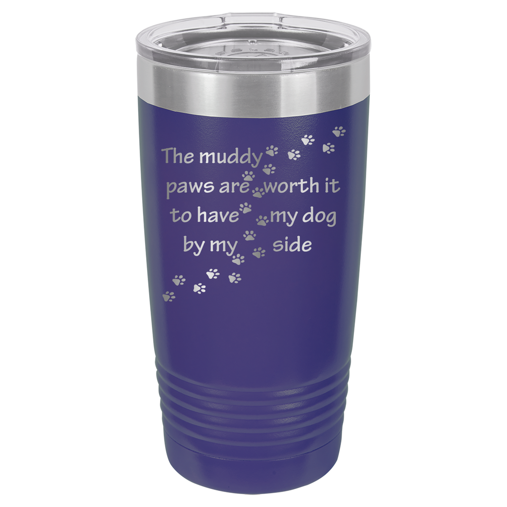 Muddy Paws - Dog 20oz Polar Camel Tumbler - Can Be Customized - Purple image