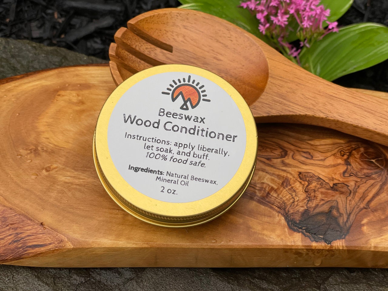 Beeswax Wood Conditioner: Food-Safe Cutting Board Oil (2oz)