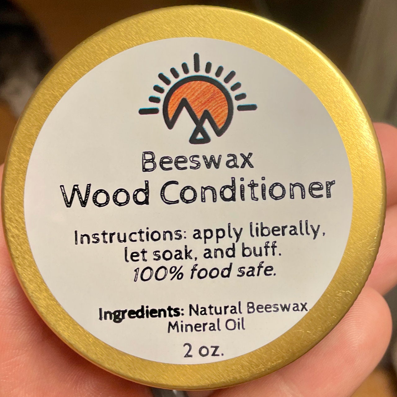 Beeswax Wood Conditioner: Food-Safe Cutting Board Oil (2oz)