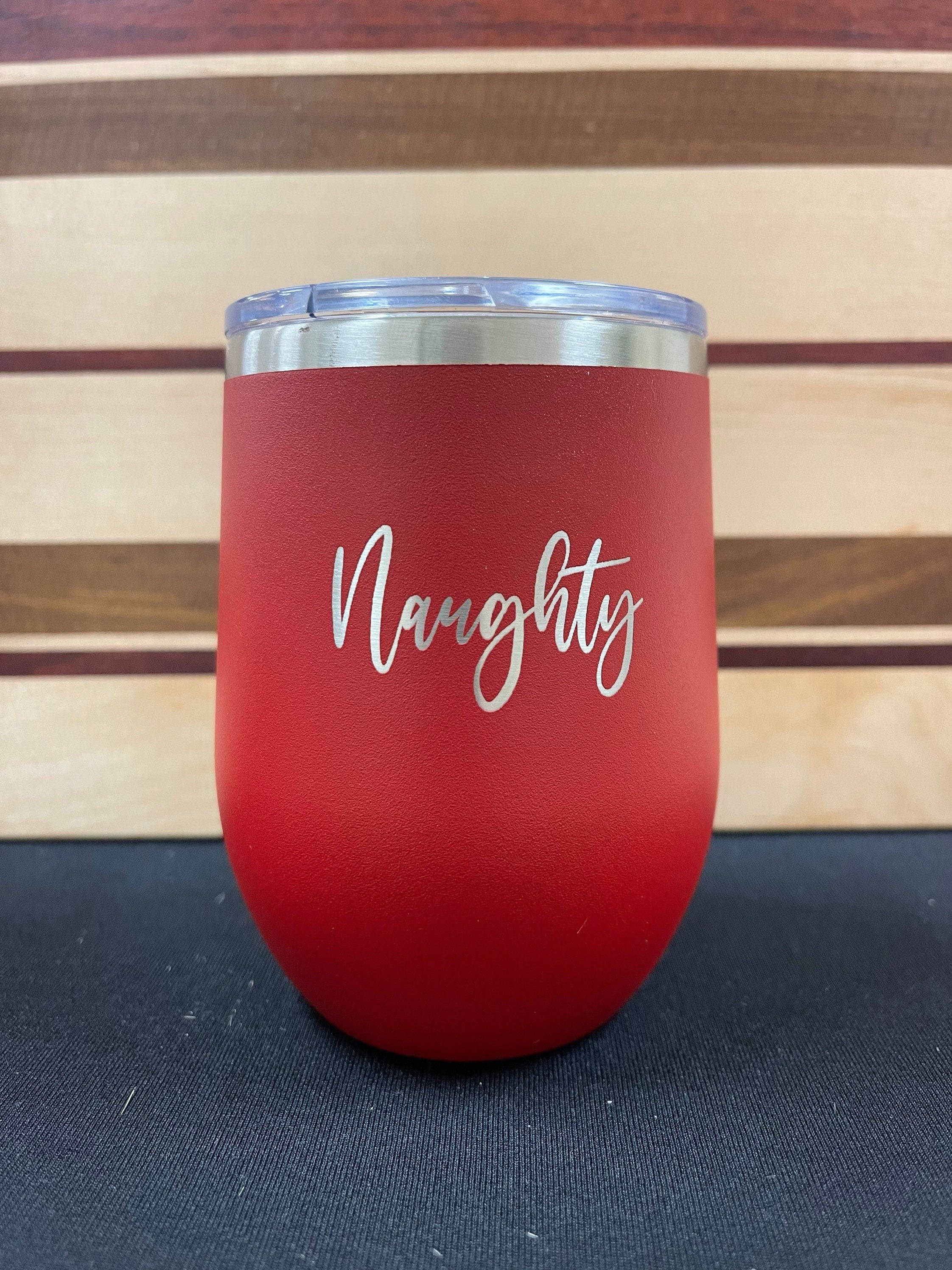 Naughty and Nice Stemless Wine Tumbler Set Christmas