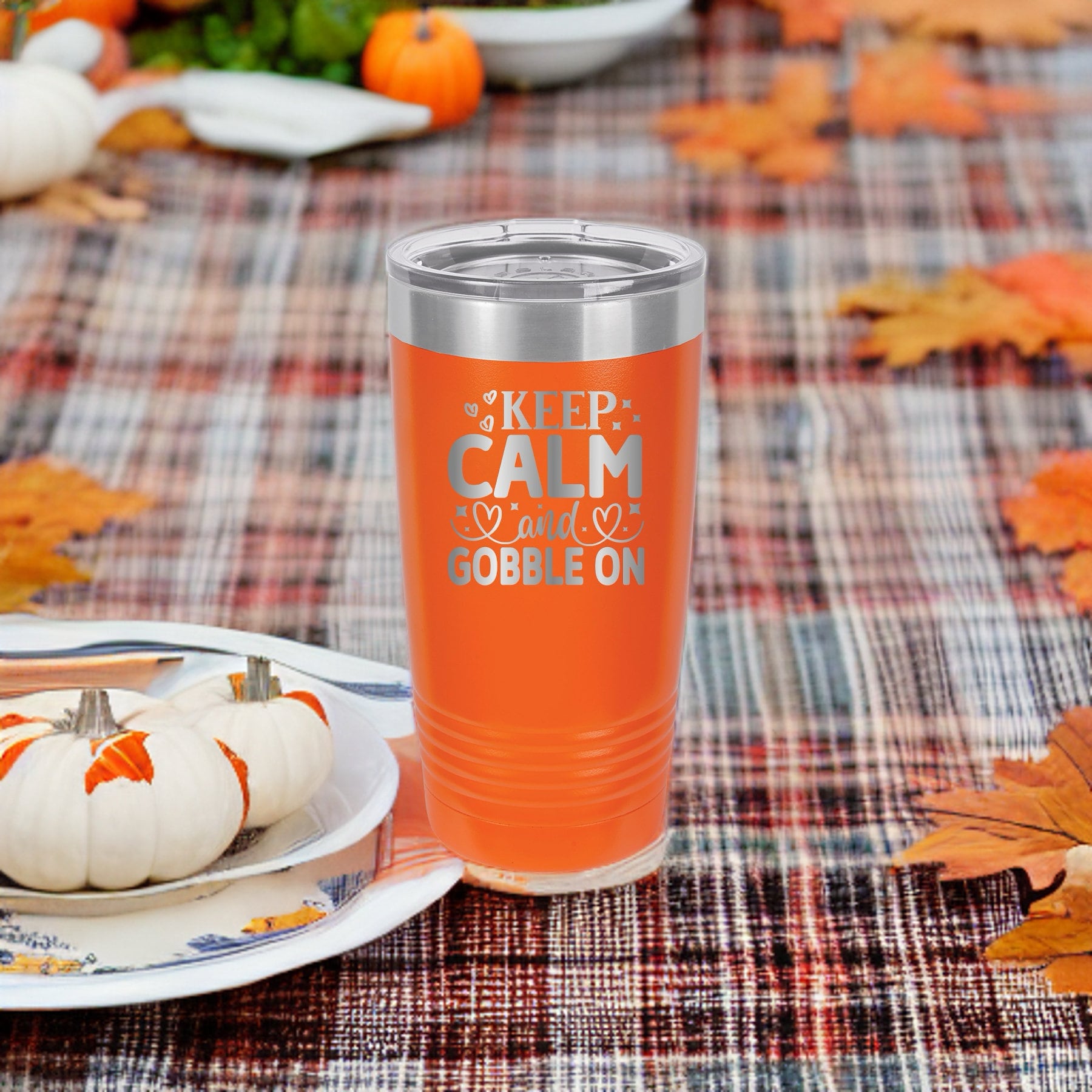 Keep Calm and Gobble On - 20oz Polar Camel Tumbler - A Festive Thanksgiving Companion!