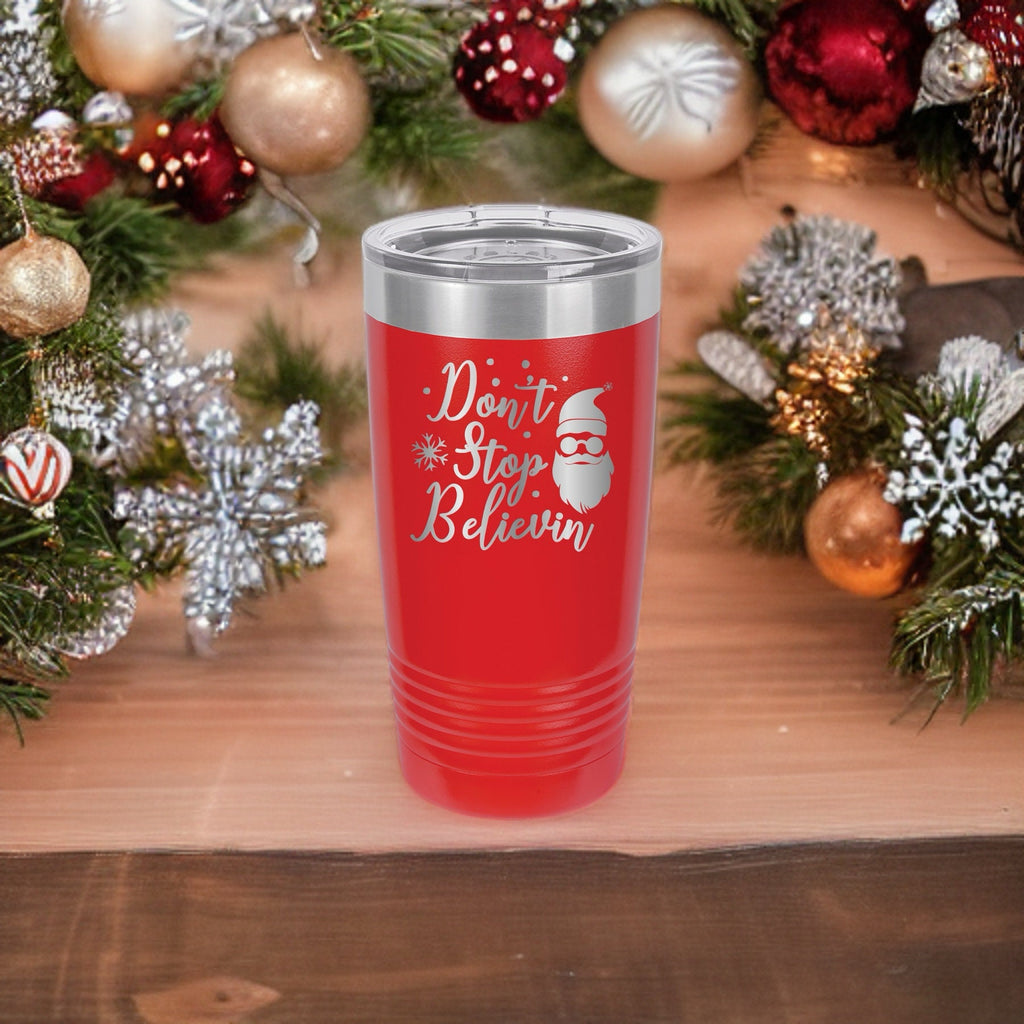 Don't Stop Believin - Santa Christmas - 20oz Polar Camel Tumbler - Embrace the Magic!