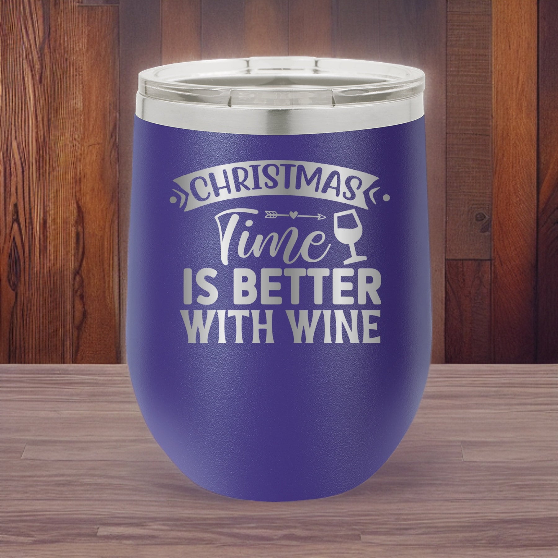 Christmas Time Is Better With Wine - 12oz Polar Camel Wine Tumbler - Sip, Savor, Celebrate!