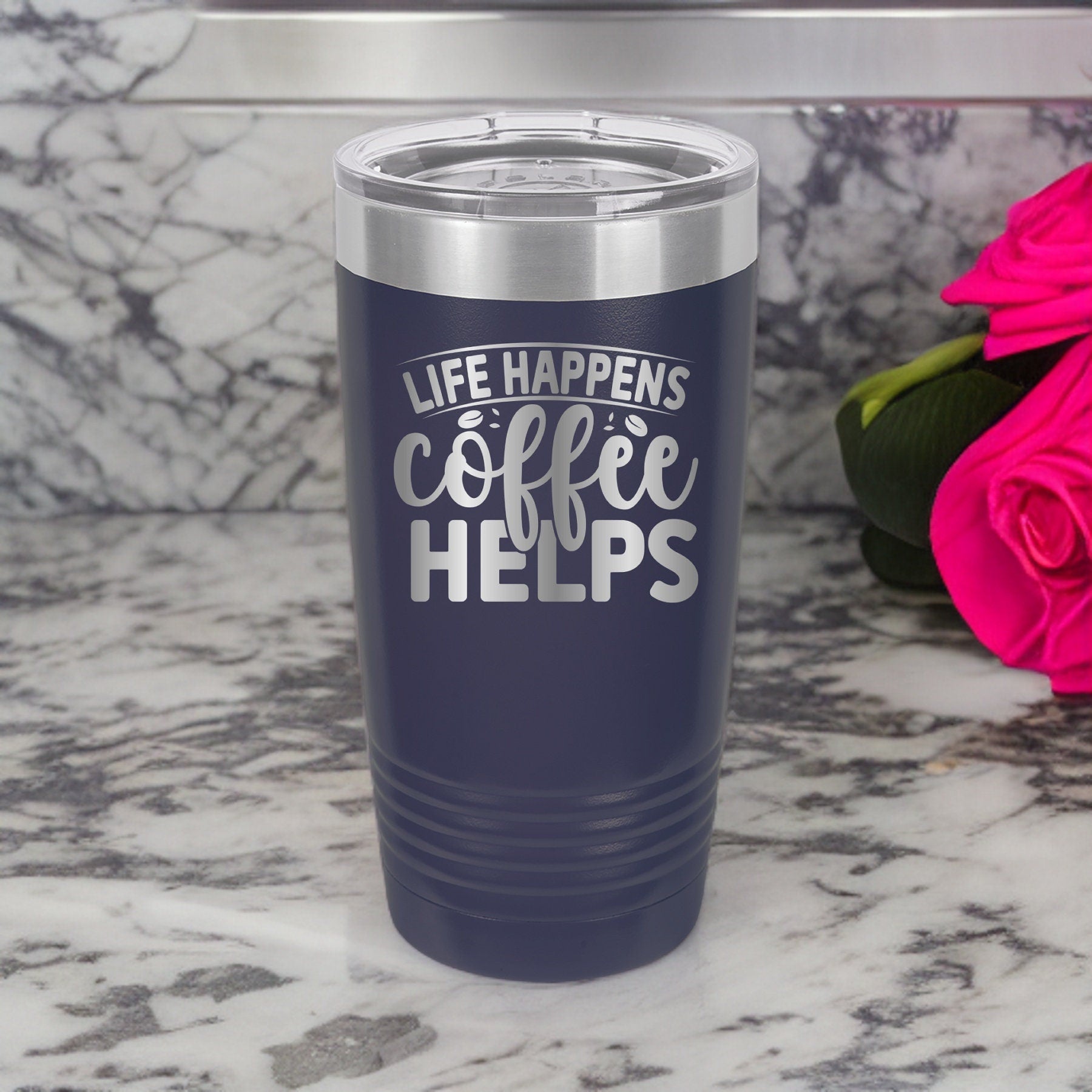 Life Happens, Coffee Helps - 20oz Polar Camel Tumbler - Sip in Style!