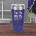 Coffee, Cats, And Chill - 20oz Polar Camel Tumbler - Cozy Moments with Your Feline Friend