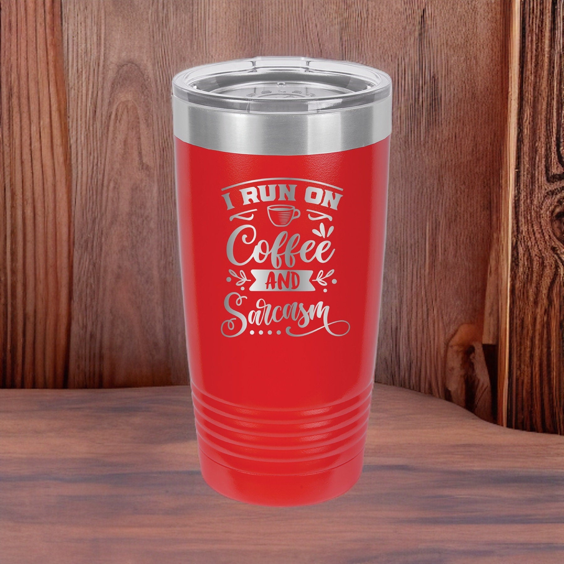 I Run On Coffee And Sarcasm - 20oz Polar Camel Tumbler - Fuel Your Wit!