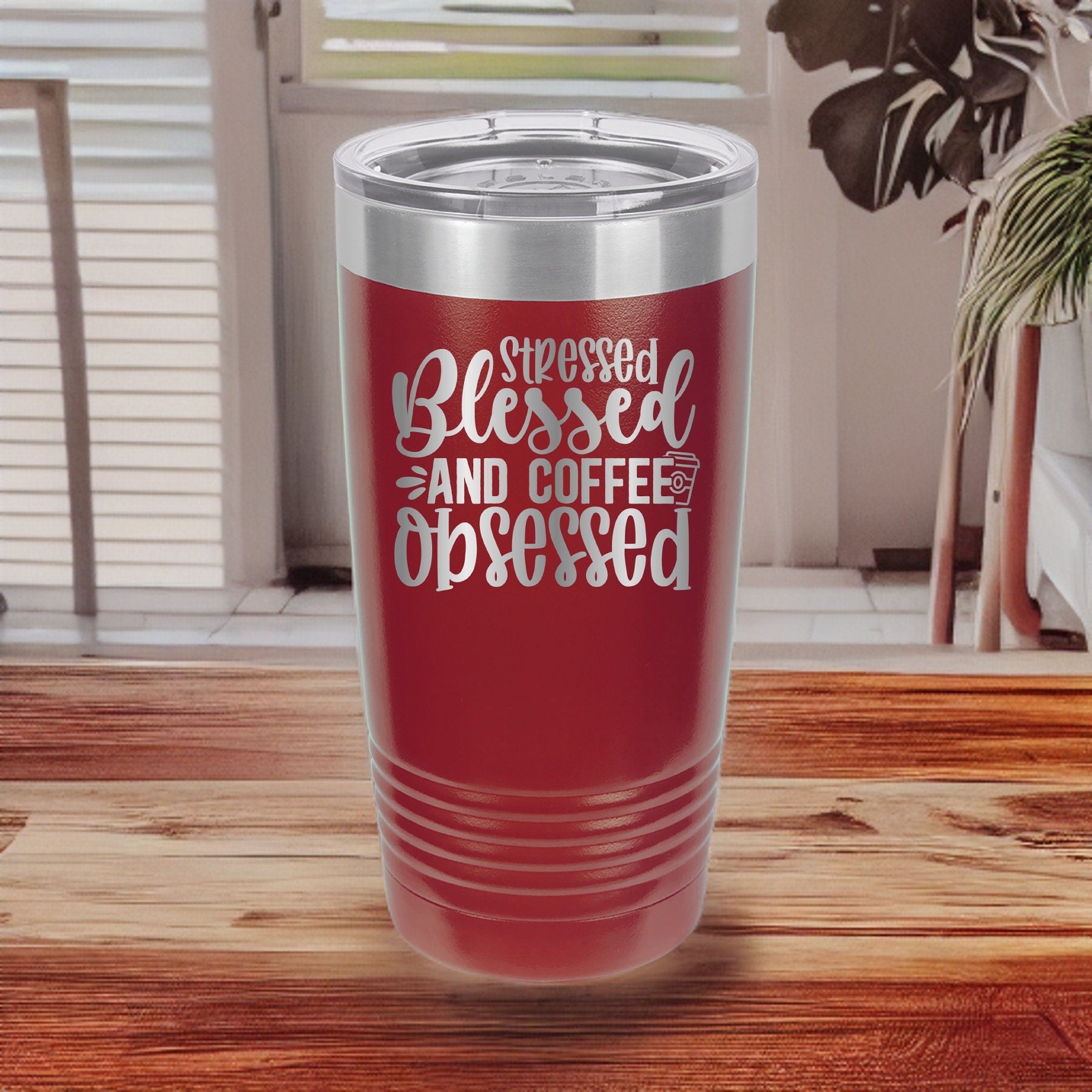 Stressed, Blessed, And Coffee Obsessed - 20oz Polar Camel Tumbler - Sip in Style!