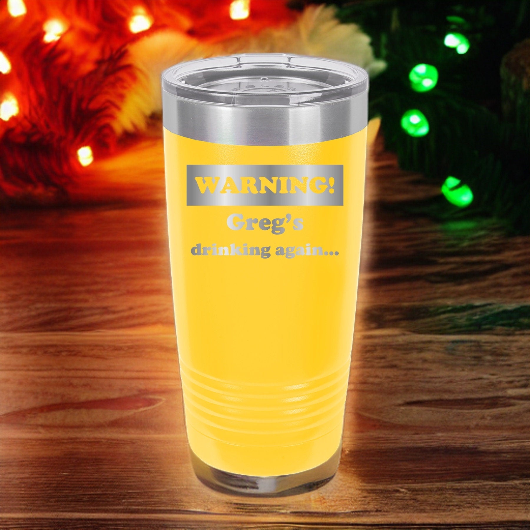 Personalized - Warning! Drinking Again - 20oz Polar Camel Tumbler