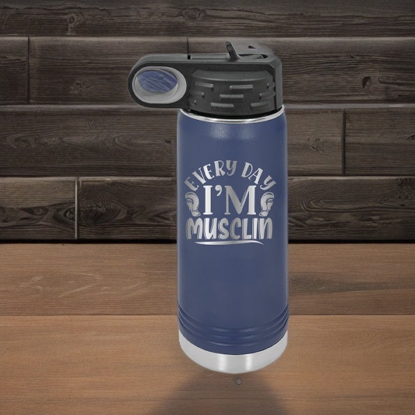 Every Day I'm Musclin' - 20oz Polar Camel Water Bottle - Embrace the Gains!