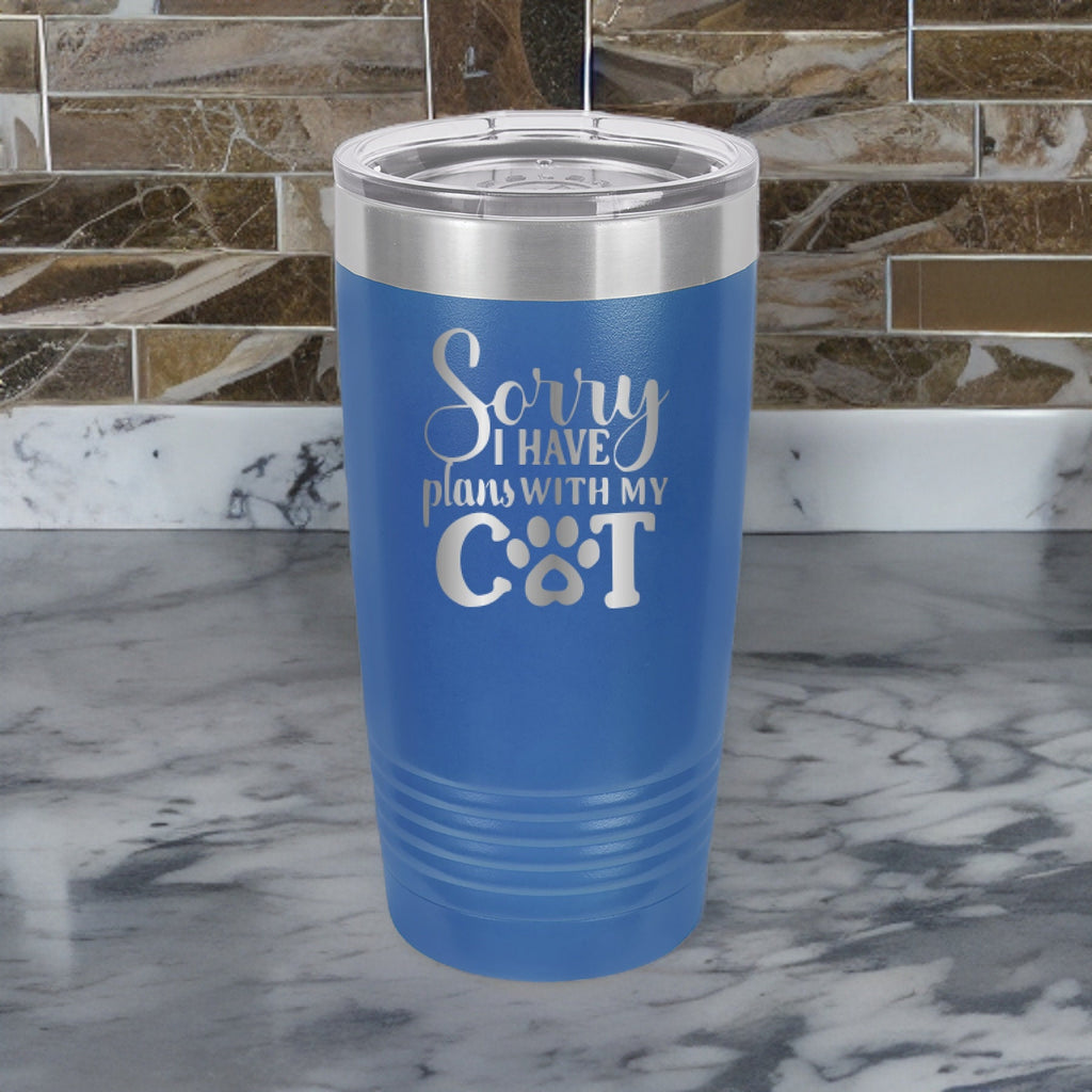 Sorry I Have Plans With My Cat - 20oz Polar Camel Tumbler - Meow Time, Anytime!