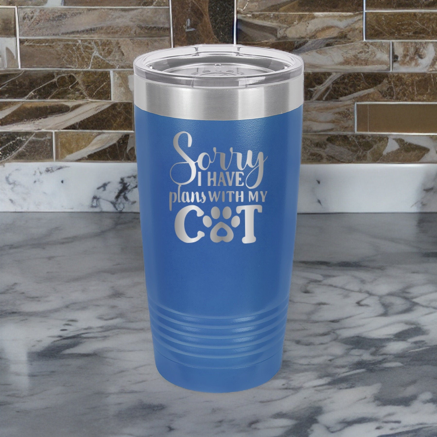 Sorry I Have Plans With My Cat - 20oz Polar Camel Tumbler - Meow Time, Anytime!
