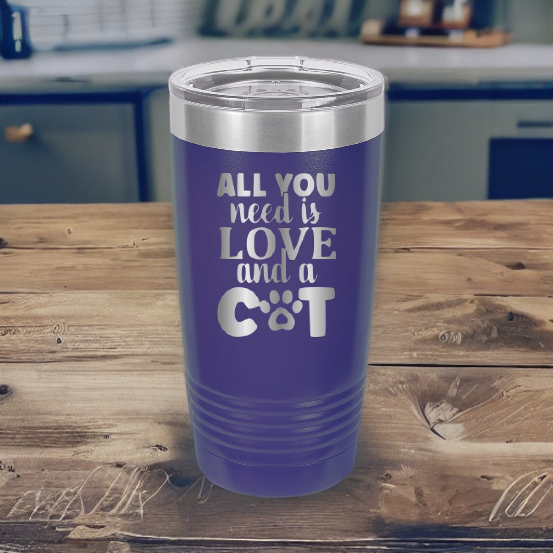 All You Need Is Love And A Cat - 20oz Polar Camel Tumbler - Cat Lover's Delight!