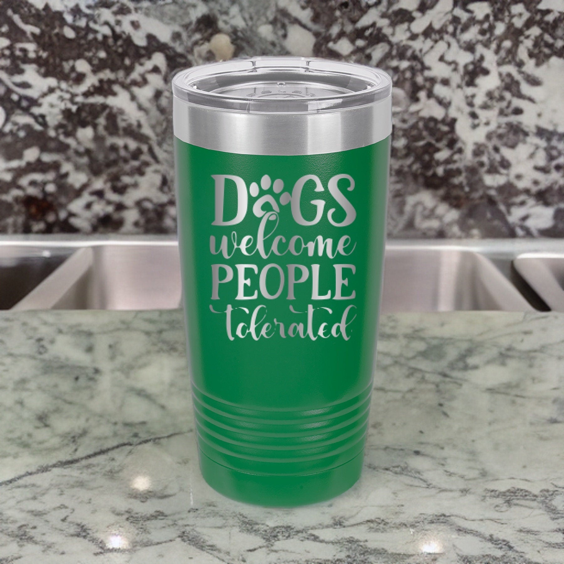 Dogs Welcome, People Tolerated - 20oz Polar Camel Tumbler - Embrace Your Canine Lifestyle!