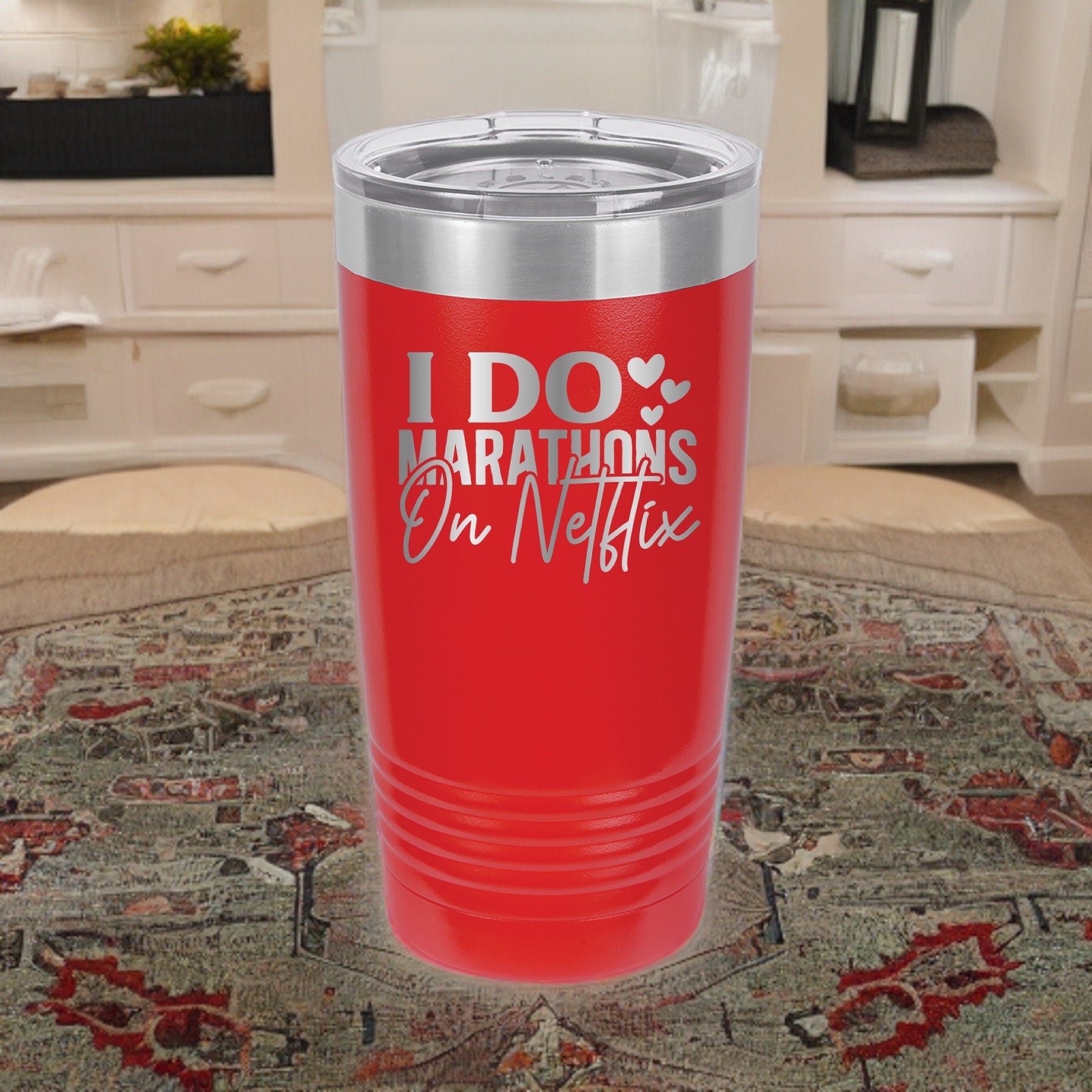 I Do Marathons On Netlix - 20oz Polar Camel Tumbler - Netflix Binge Delight!
