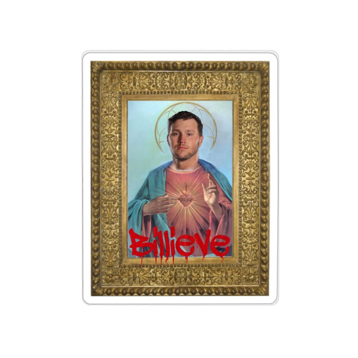 Graffitied Jesus Allen Art Sticker- Buffalo Bills Mafia